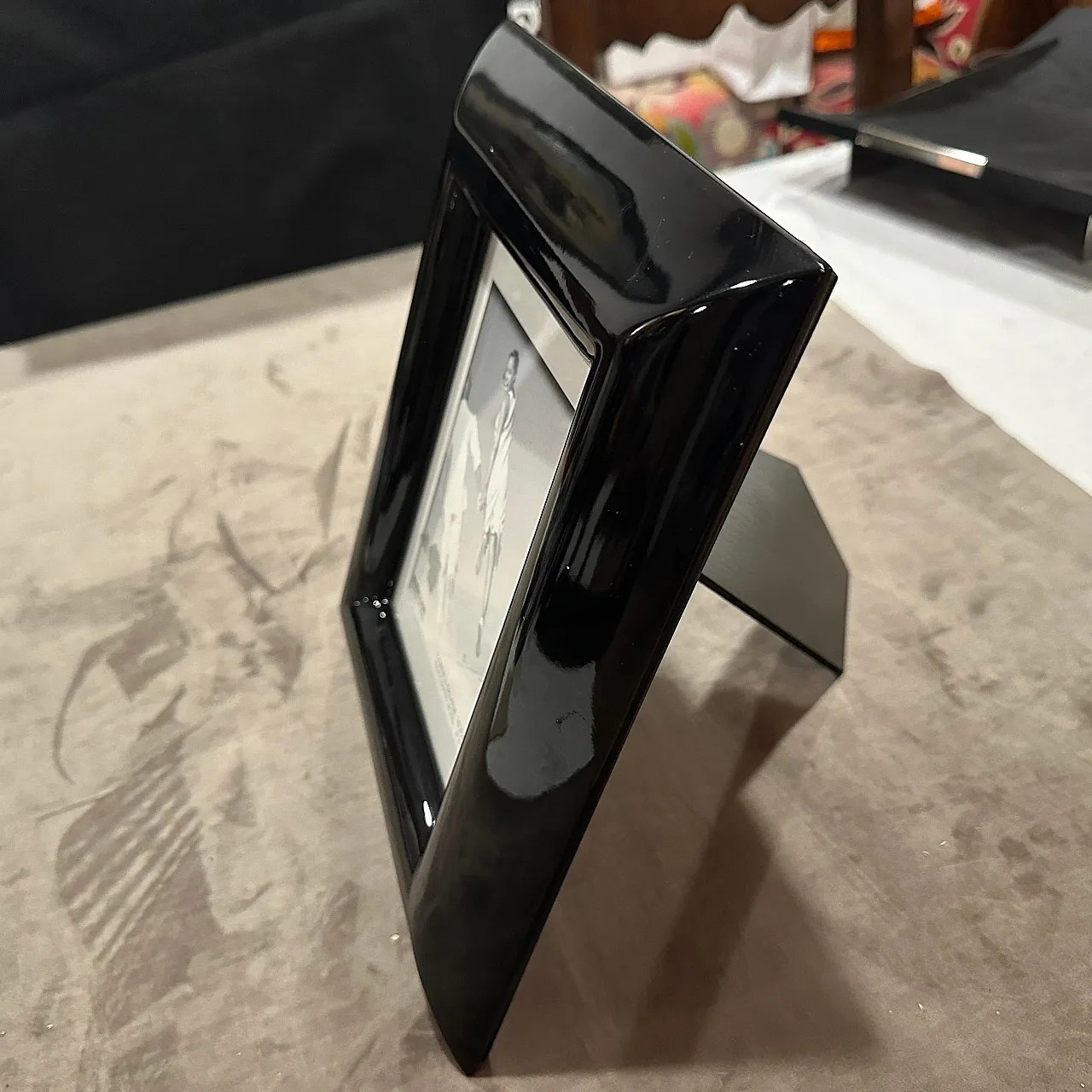 Black lacquered wood picture frame by Bussolari, 1990s 10