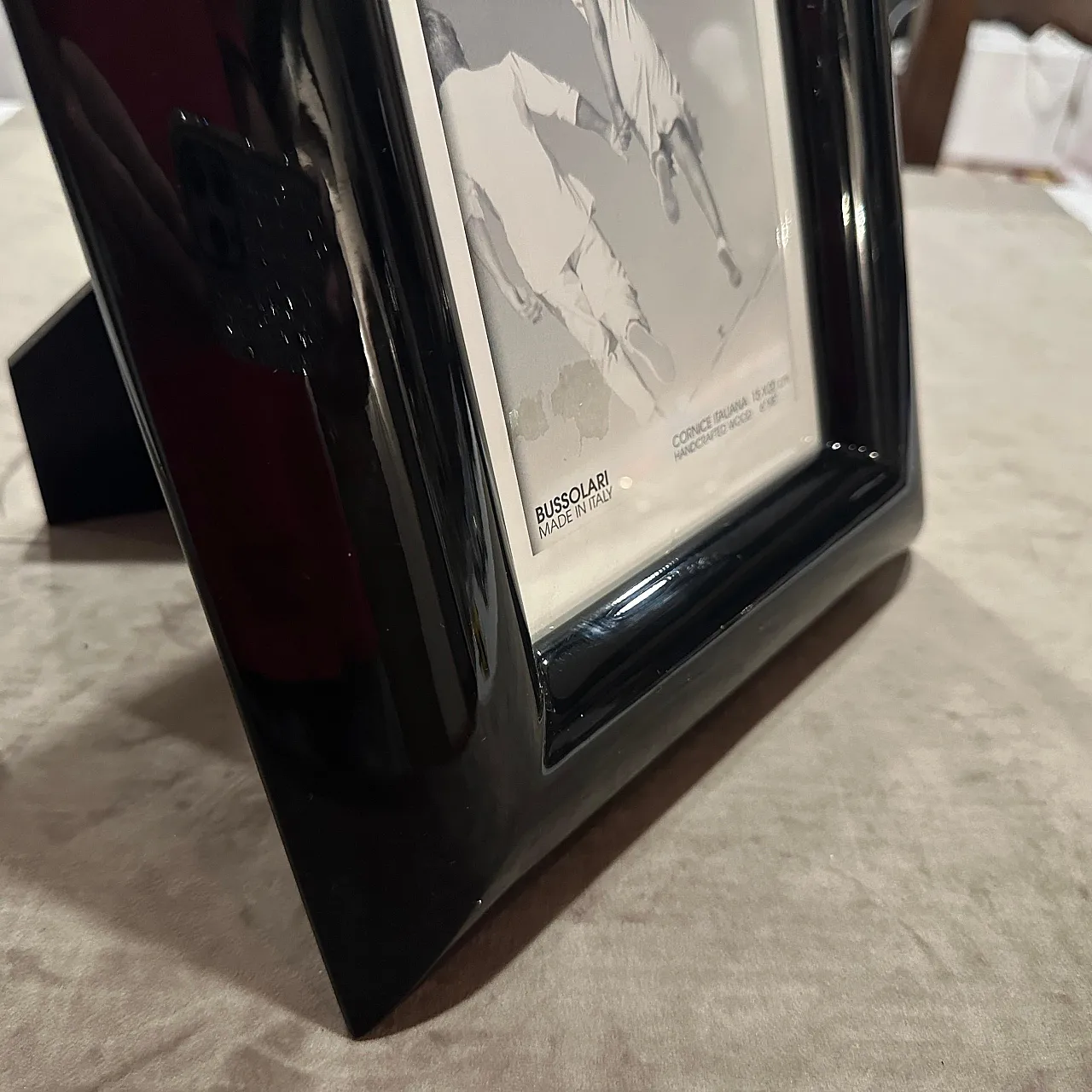 Black lacquered wood picture frame by Bussolari, 1990s 13