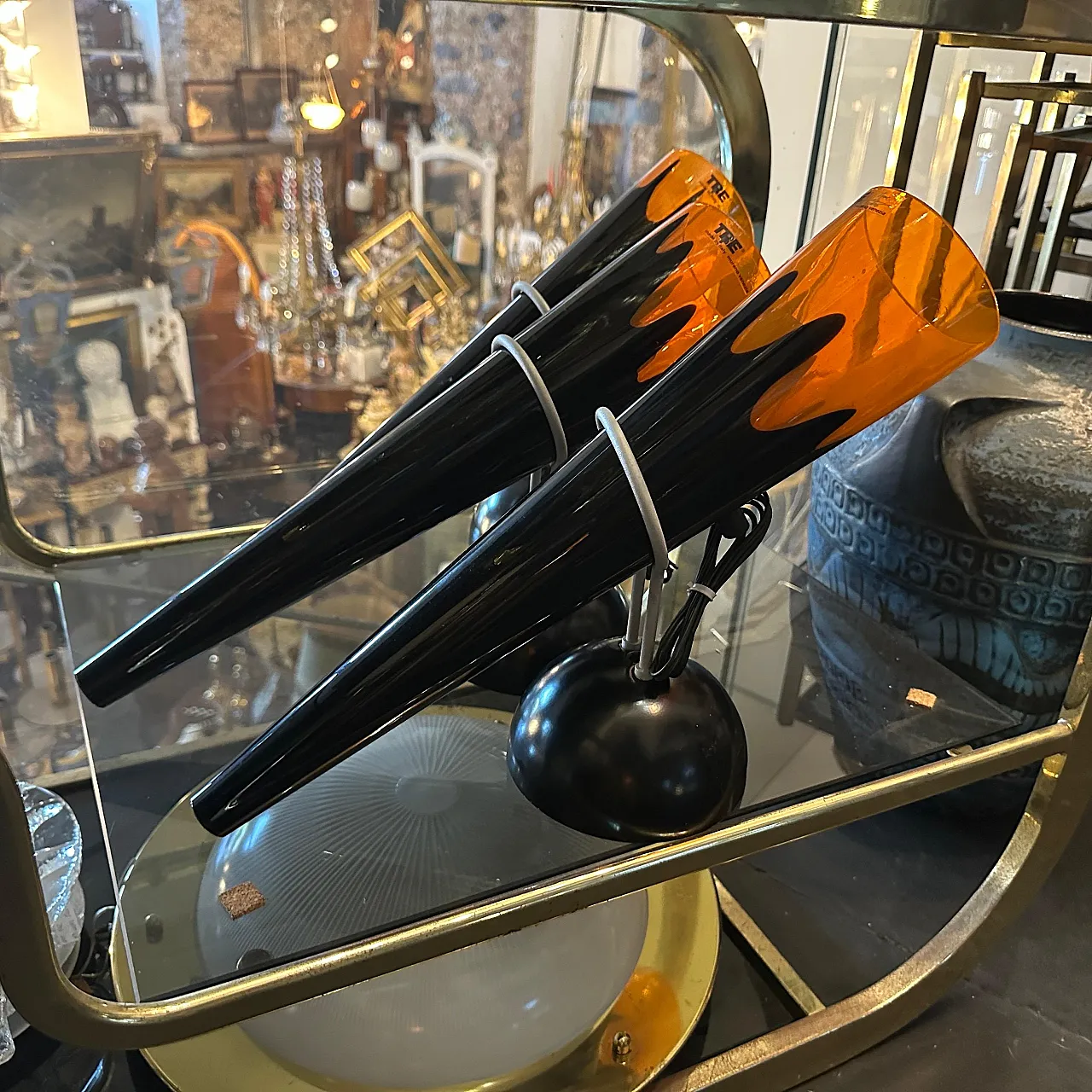 Applique in vetro di Murano e metallo di I Tre, anni '80 17