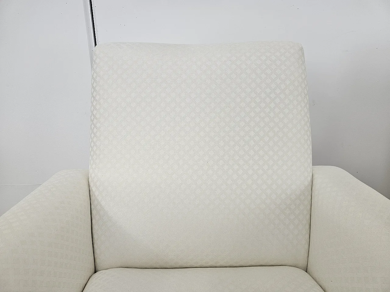 Italian Armchairs Ski Fabric Design With Iron Feet, 1950s 6