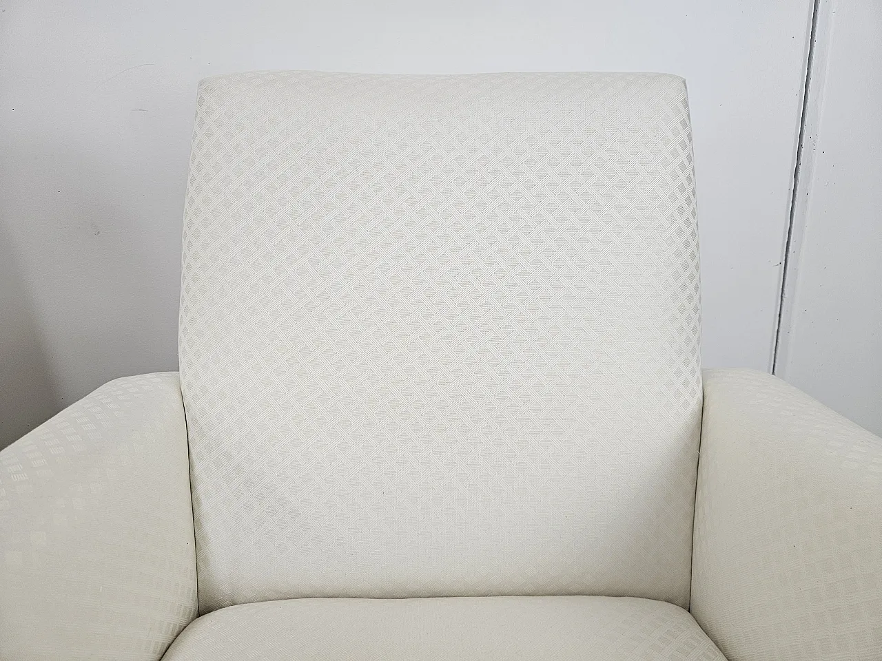 Italian Armchairs Ski Fabric Design With Iron Feet, 1950s 7