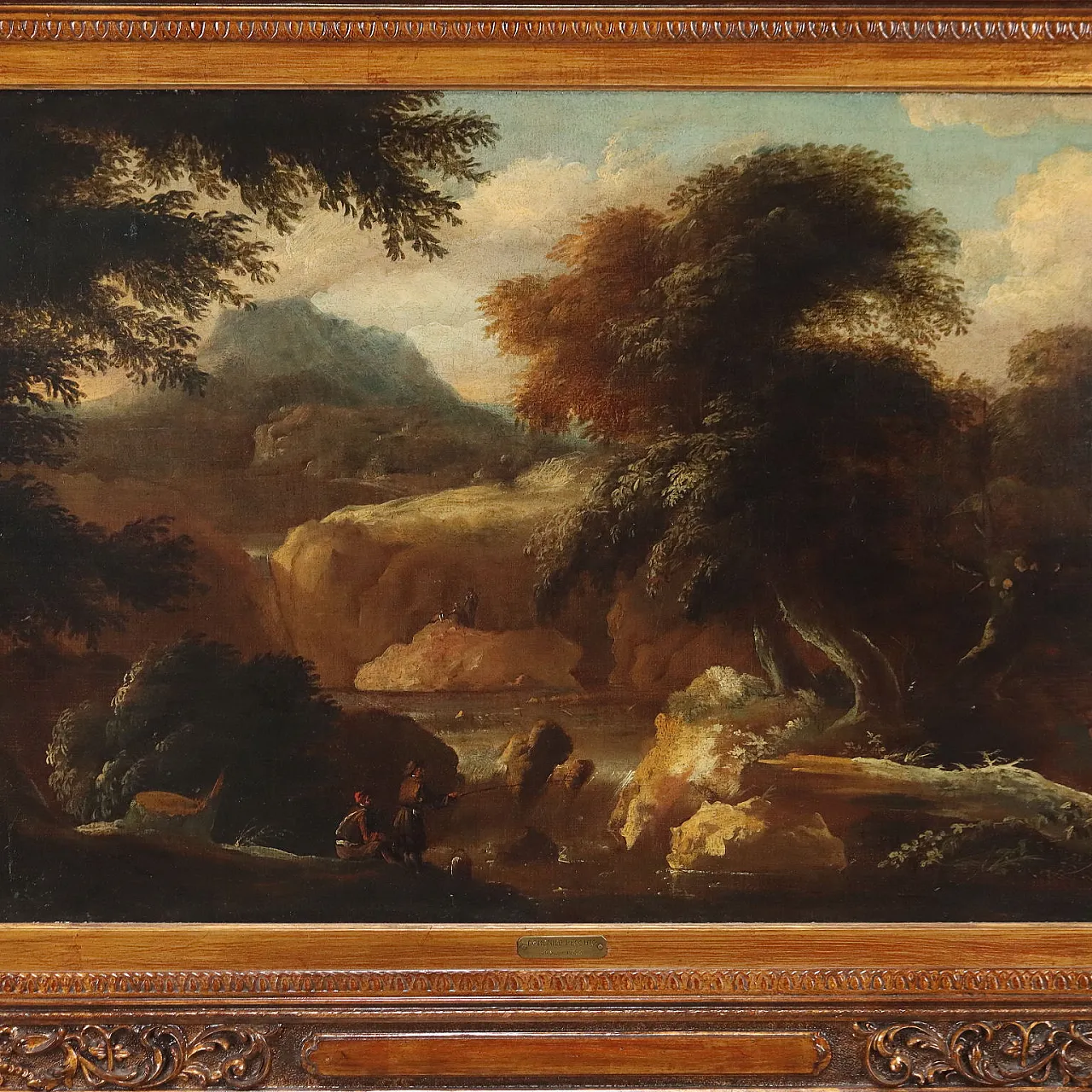 Paesaggio con Figure, olio su tela, '800 3