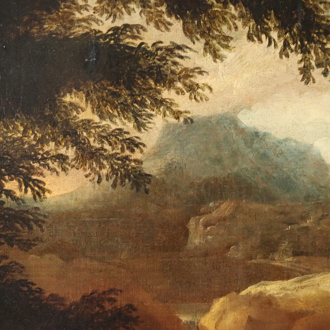 Paesaggio con Figure, olio su tela, '800 8