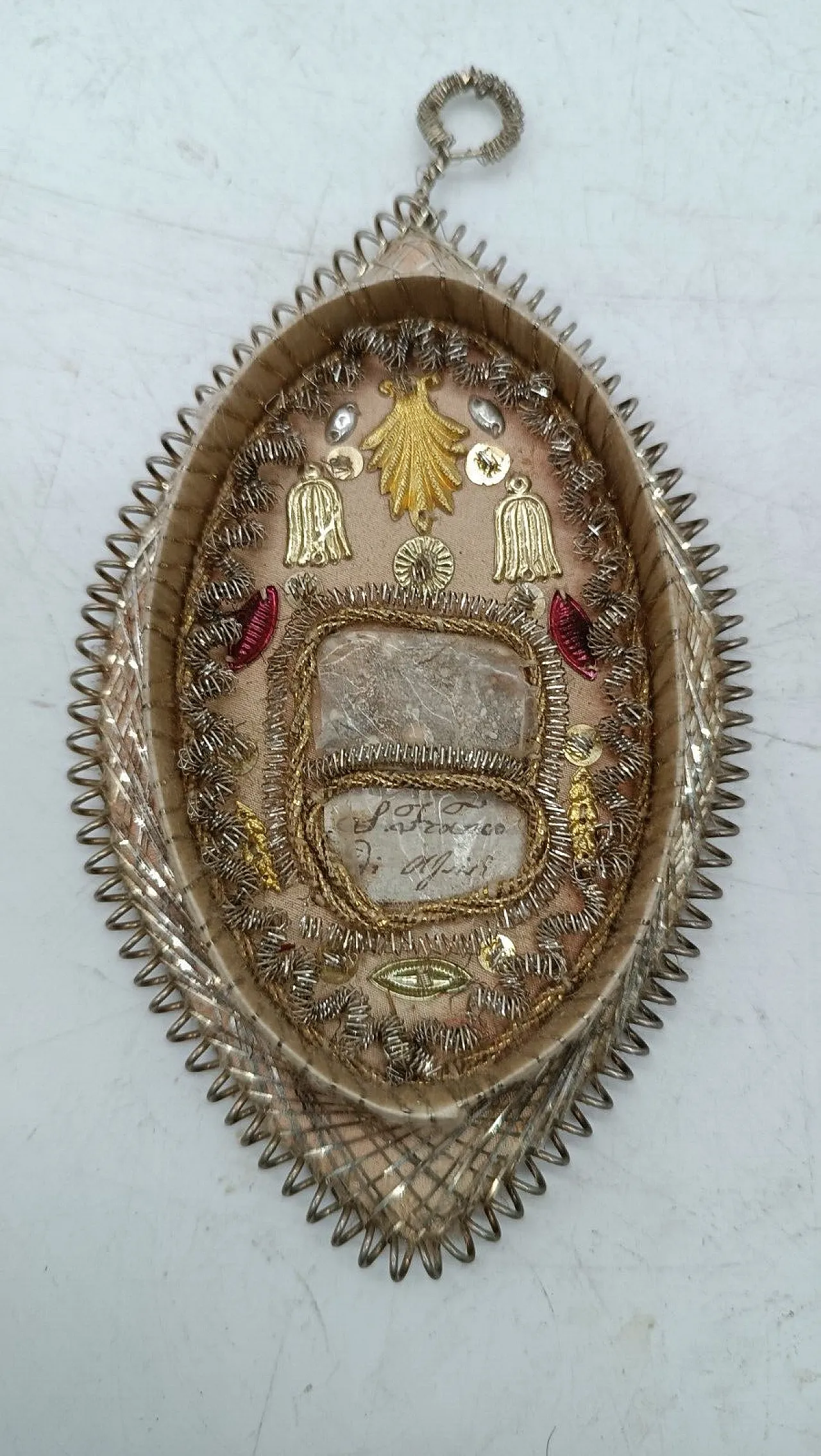 Ex voto San Franco di Assergi finemente decorata, primo '900 2