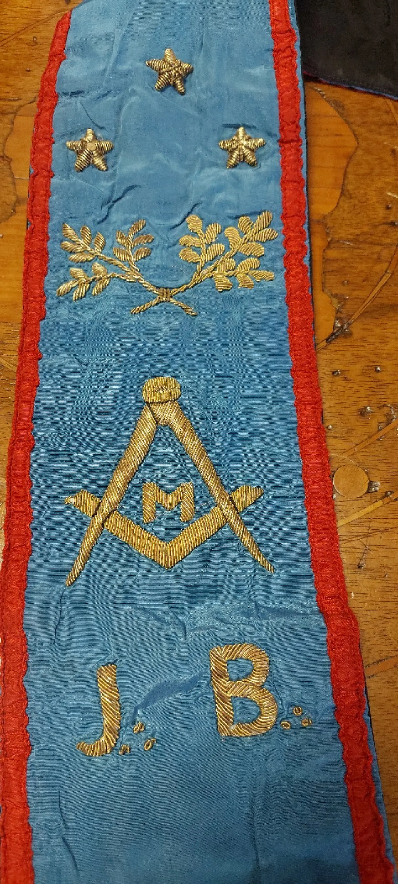 Embroidered Masonic stole, late 19th century 3