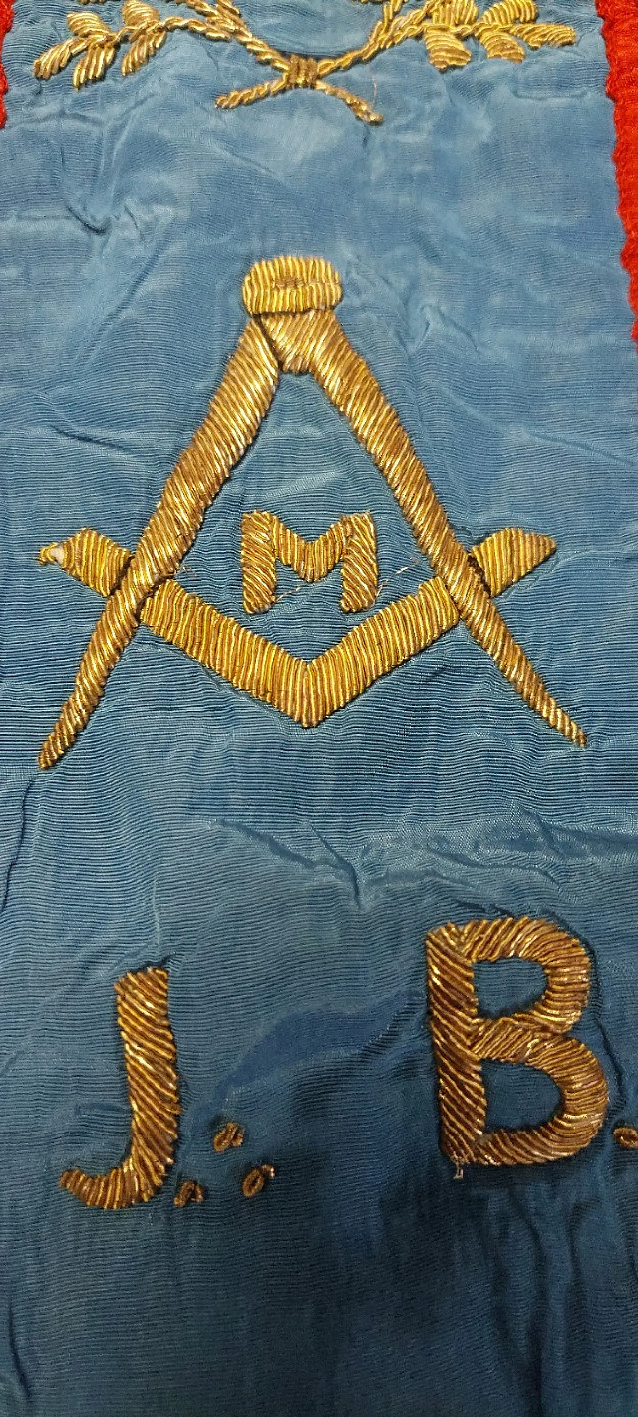Embroidered Masonic stole, late 19th century 4