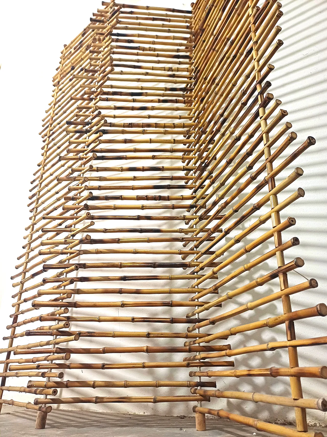 Paravento in bamboo naturale, anni ‘80 7