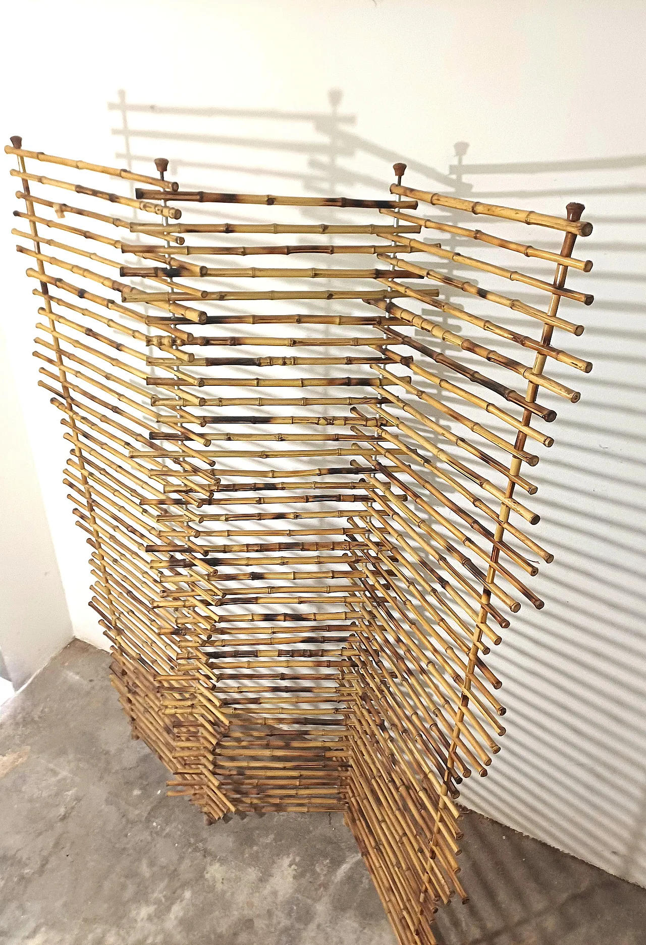 Paravento in bamboo naturale, anni ‘80 8