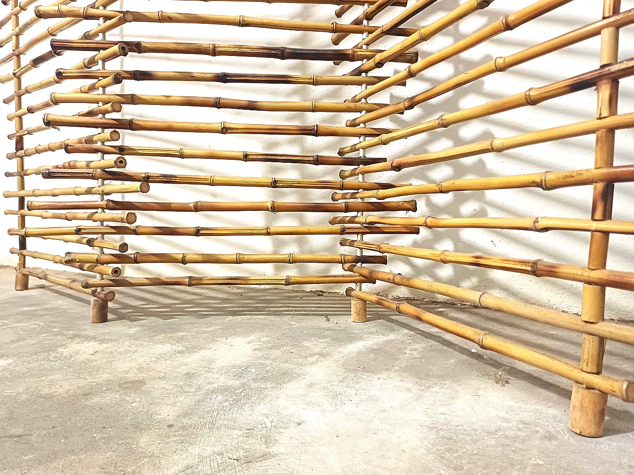 Paravento in bamboo naturale, anni ‘80 10