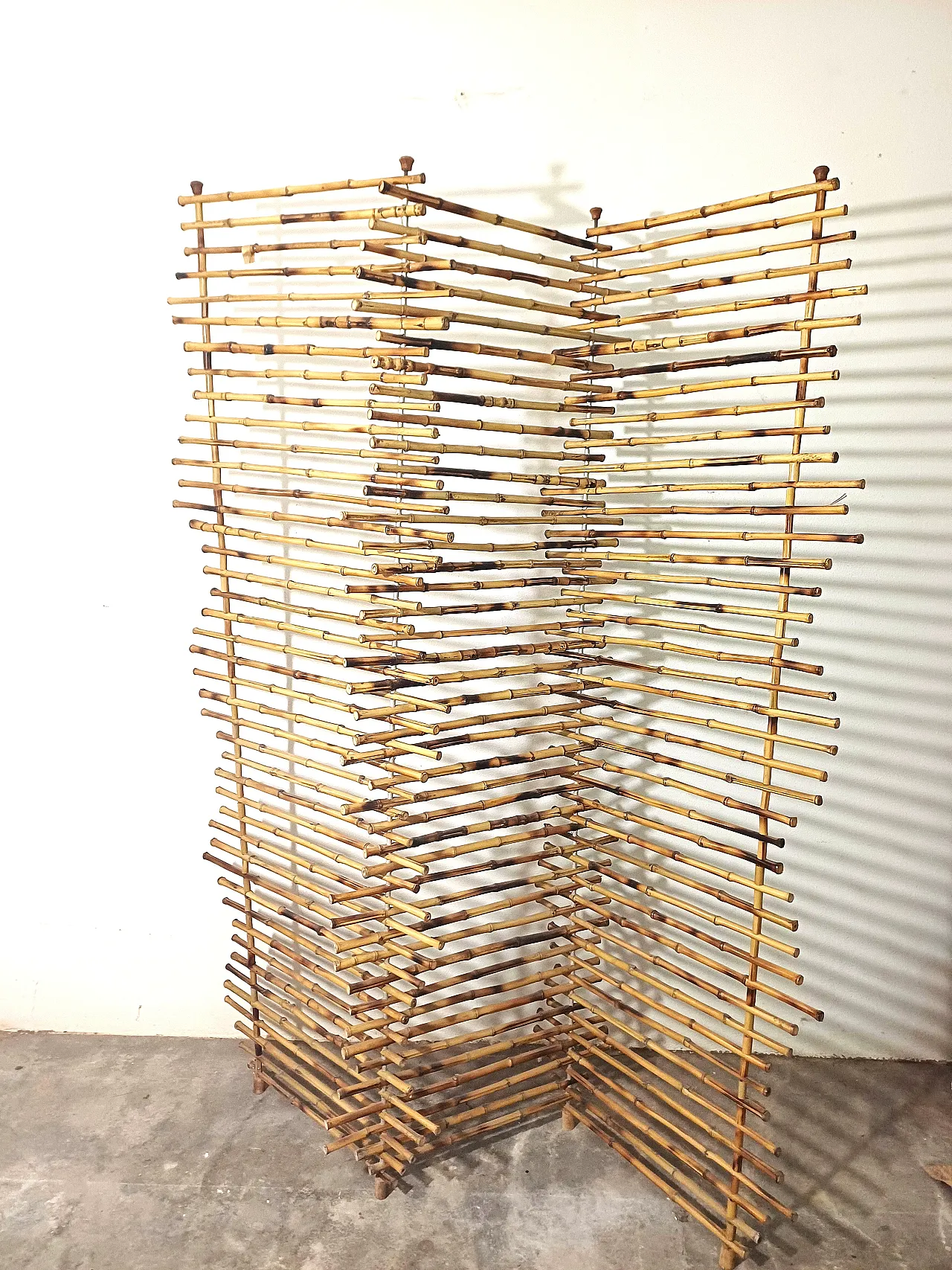 Paravento in bamboo naturale, anni ‘80 12