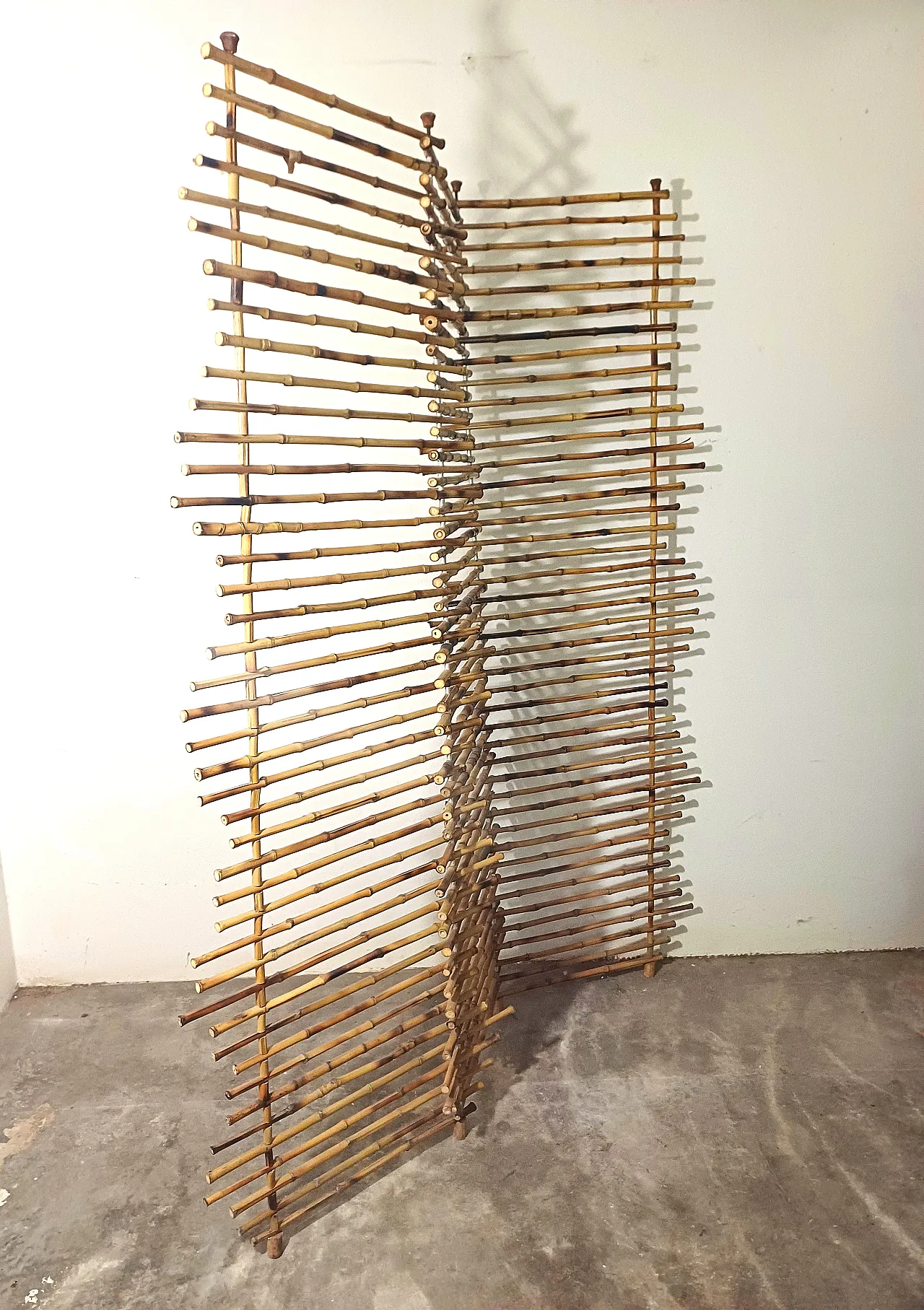 Paravento in bamboo naturale, anni ‘80 13