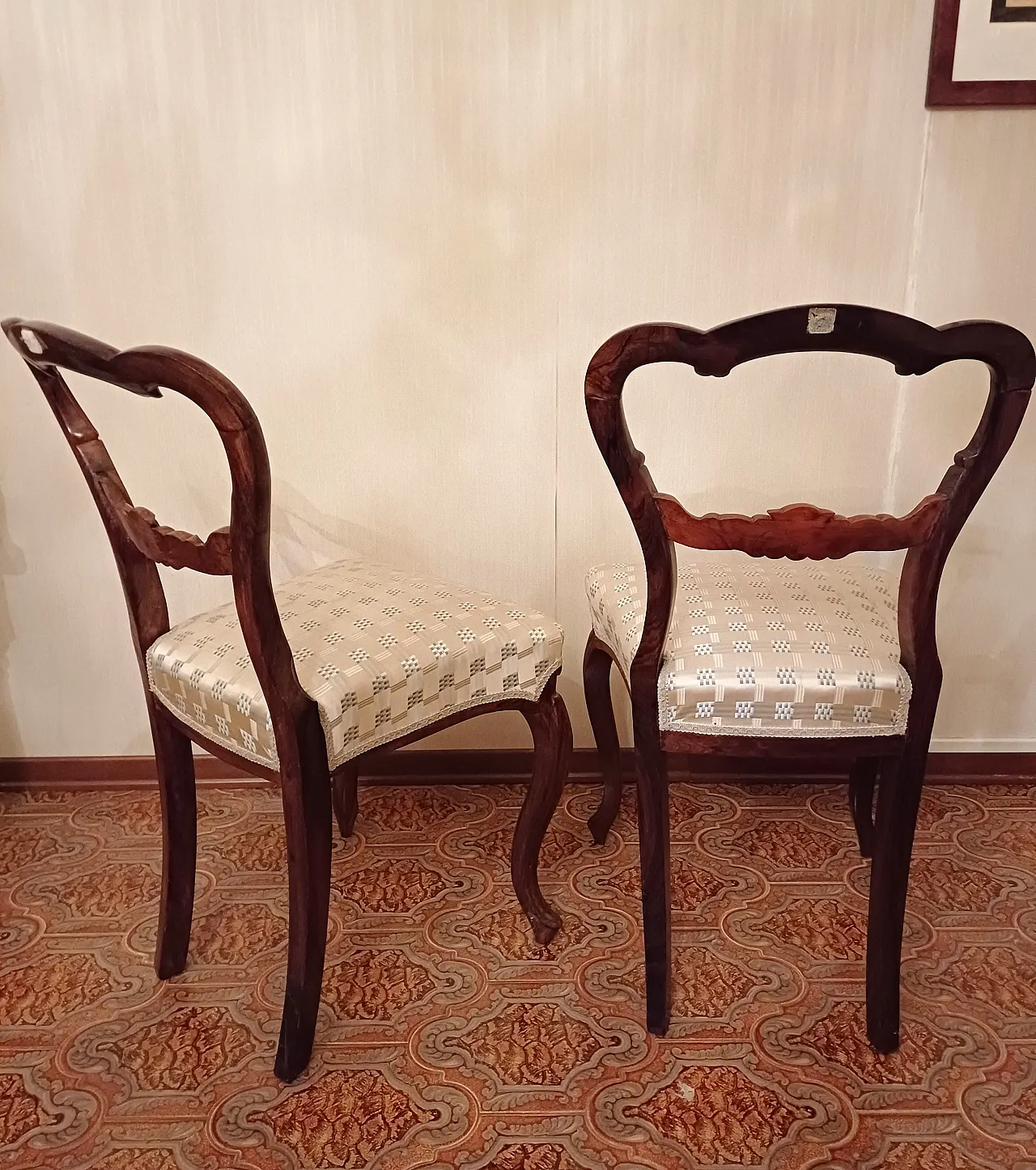 Coppia sedie in noce stile liberty, '900 2