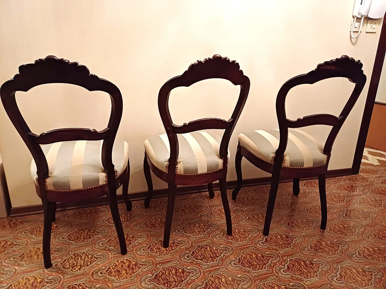 Lotto 3 Sedie In Noce Stile Luigi Filippo, '800 3