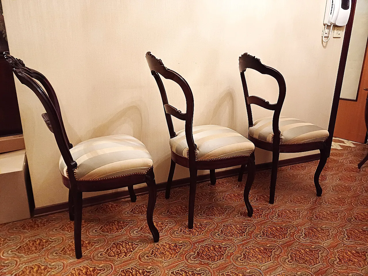 Lotto 3 Sedie In Noce Stile Luigi Filippo, '800 4