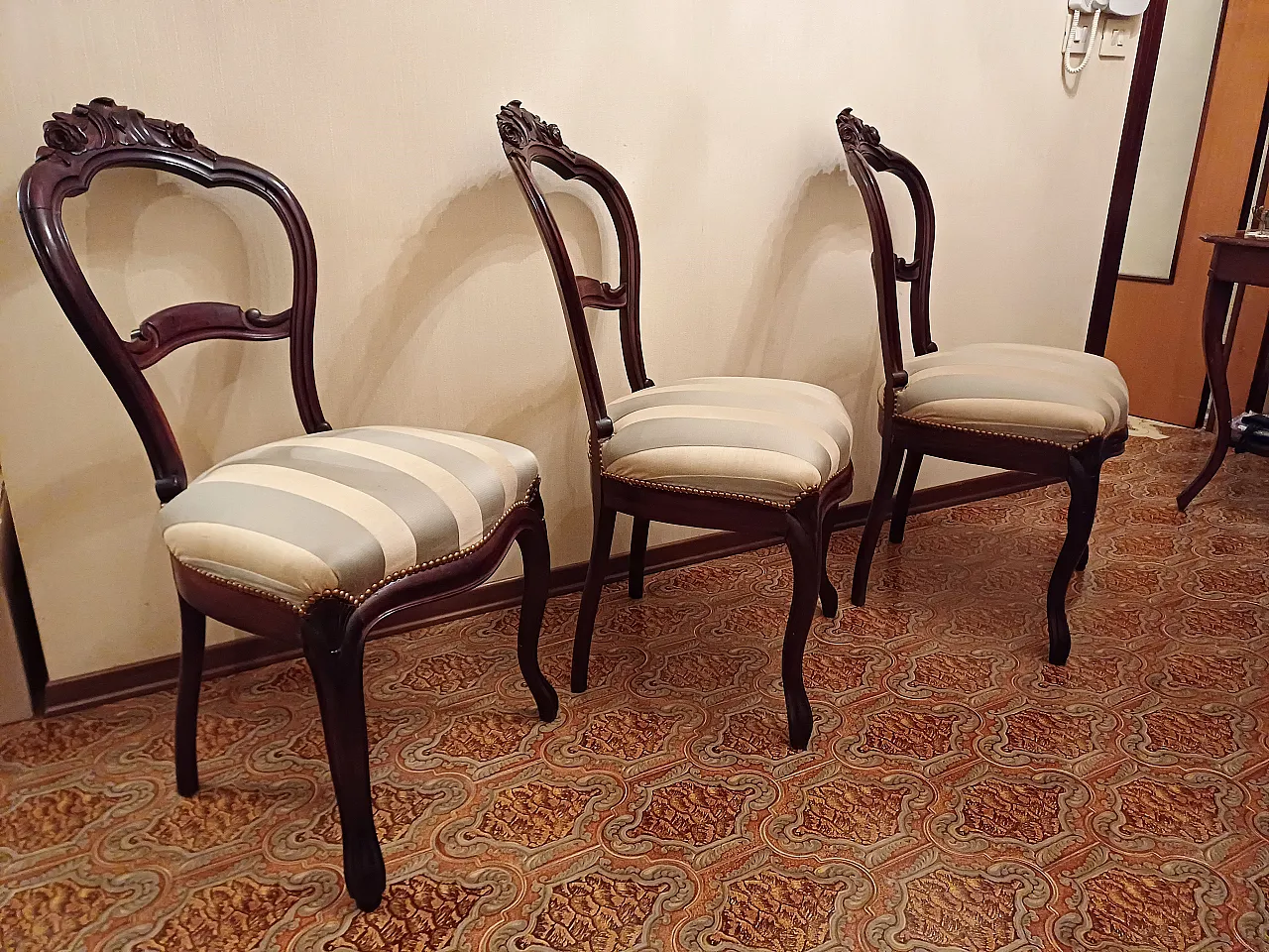 Lotto 3 Sedie In Noce Stile Luigi Filippo, '800 5