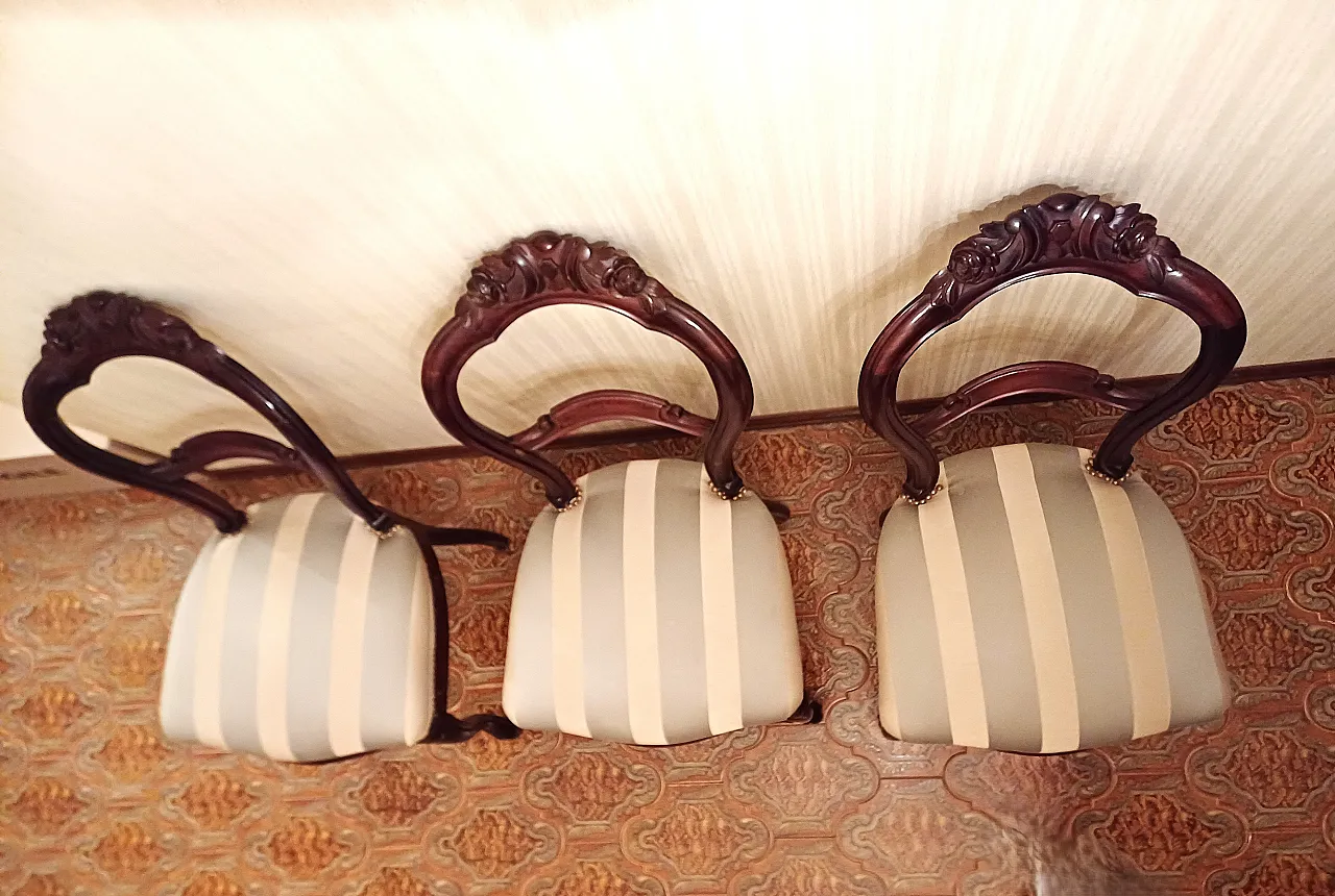 Lotto 3 Sedie In Noce Stile Luigi Filippo, '800 7