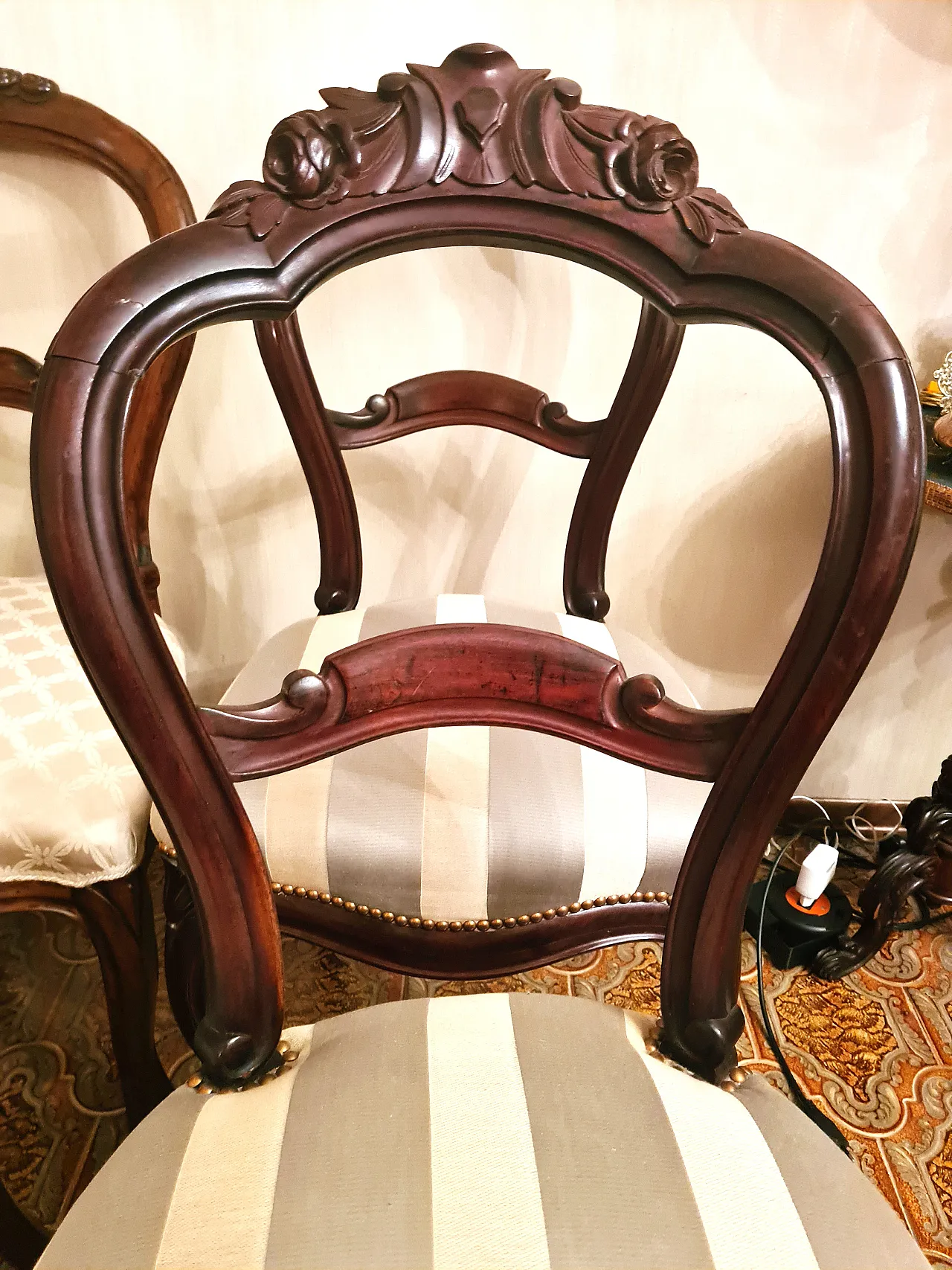 Lotto 3 Sedie In Noce Stile Luigi Filippo, '800 9