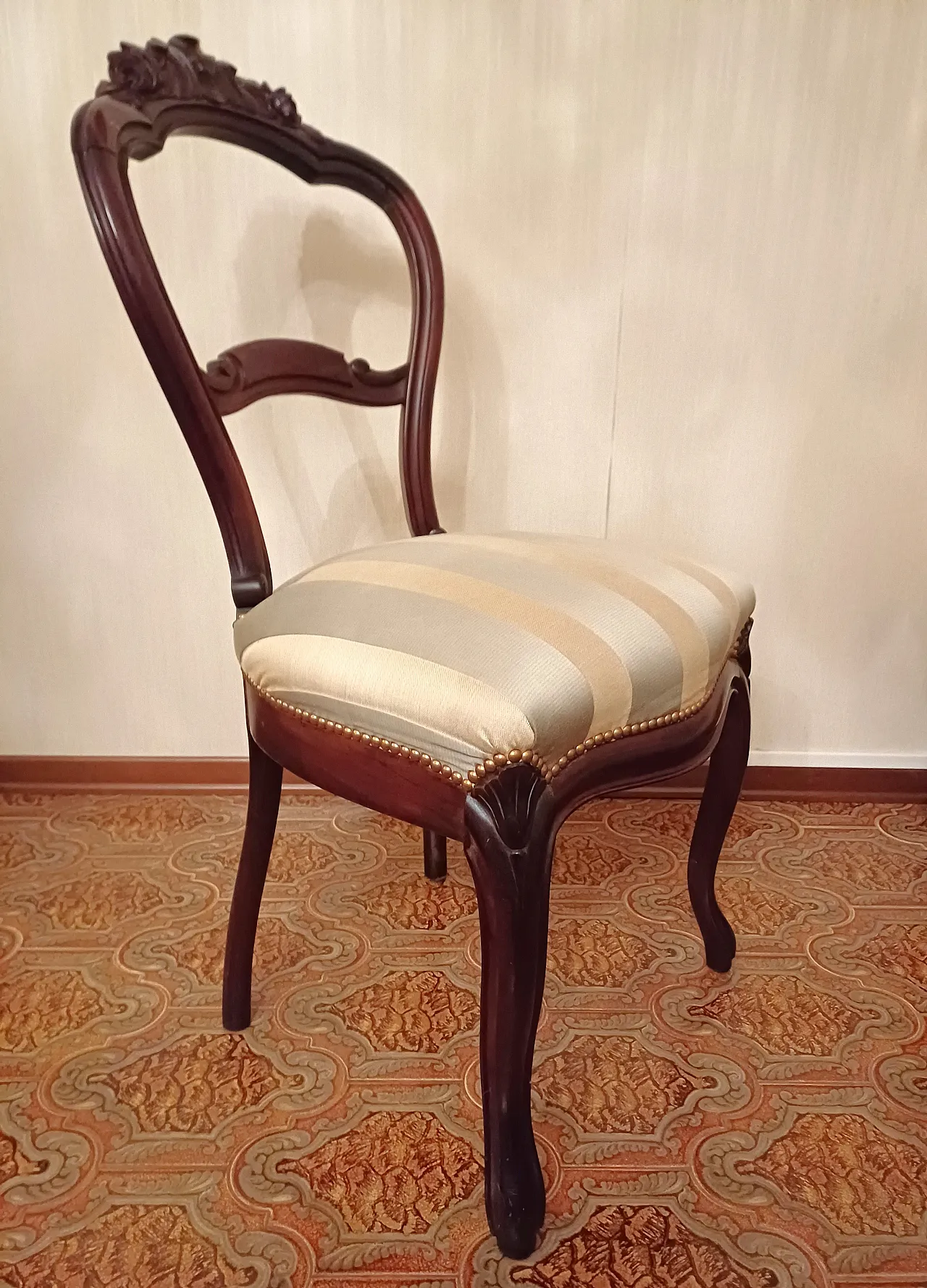 Lotto 3 Sedie In Noce Stile Luigi Filippo, '800 12