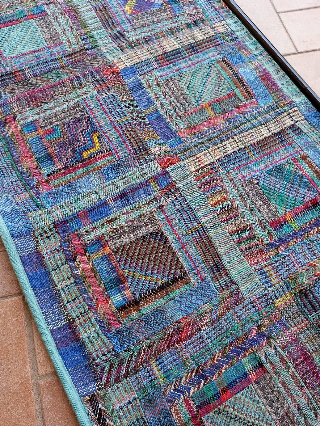 Arazzo Missoni azzurro da appendere, anni ‘80 5