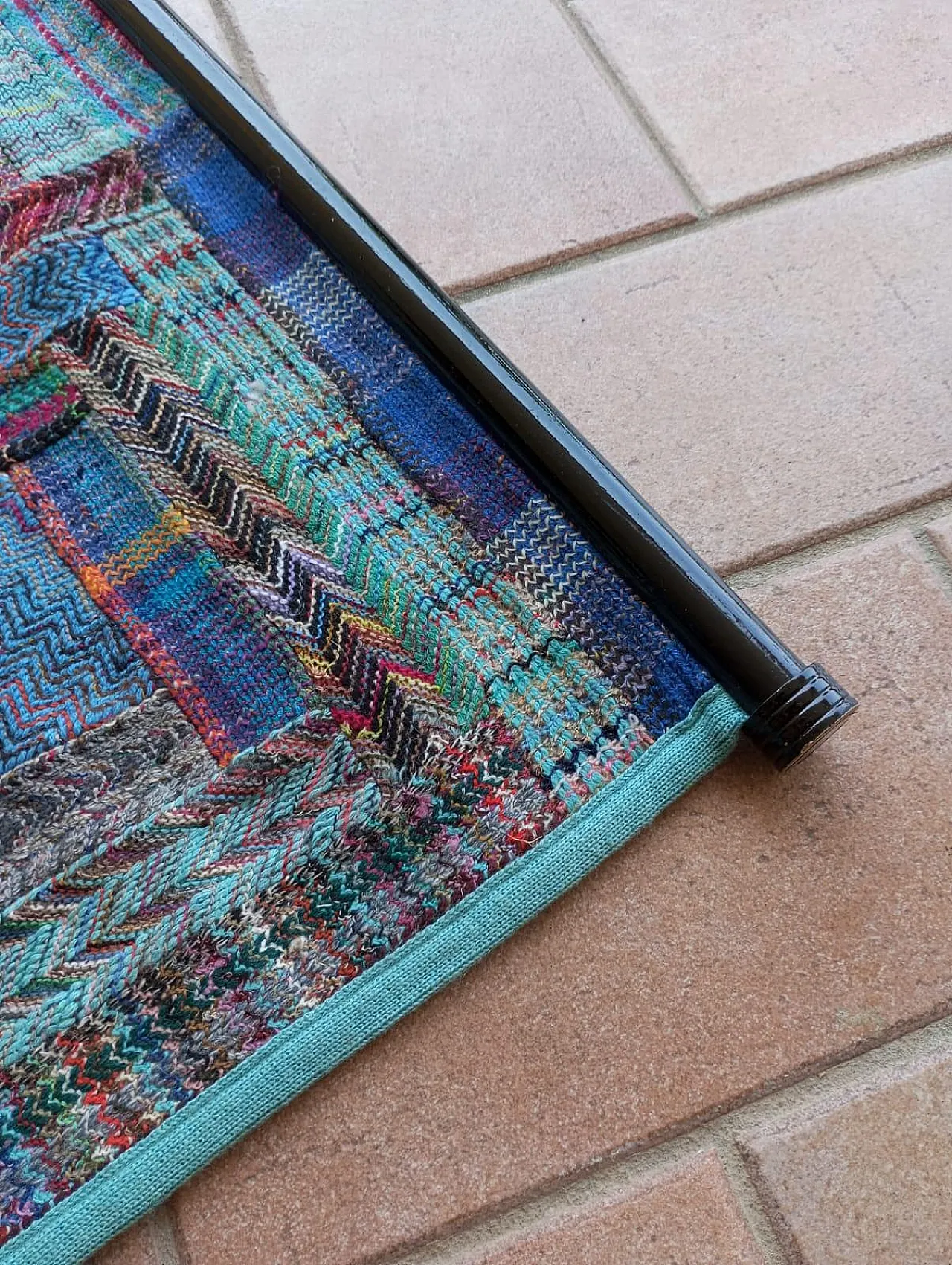 Arazzo Missoni azzurro da appendere, anni ‘80 7