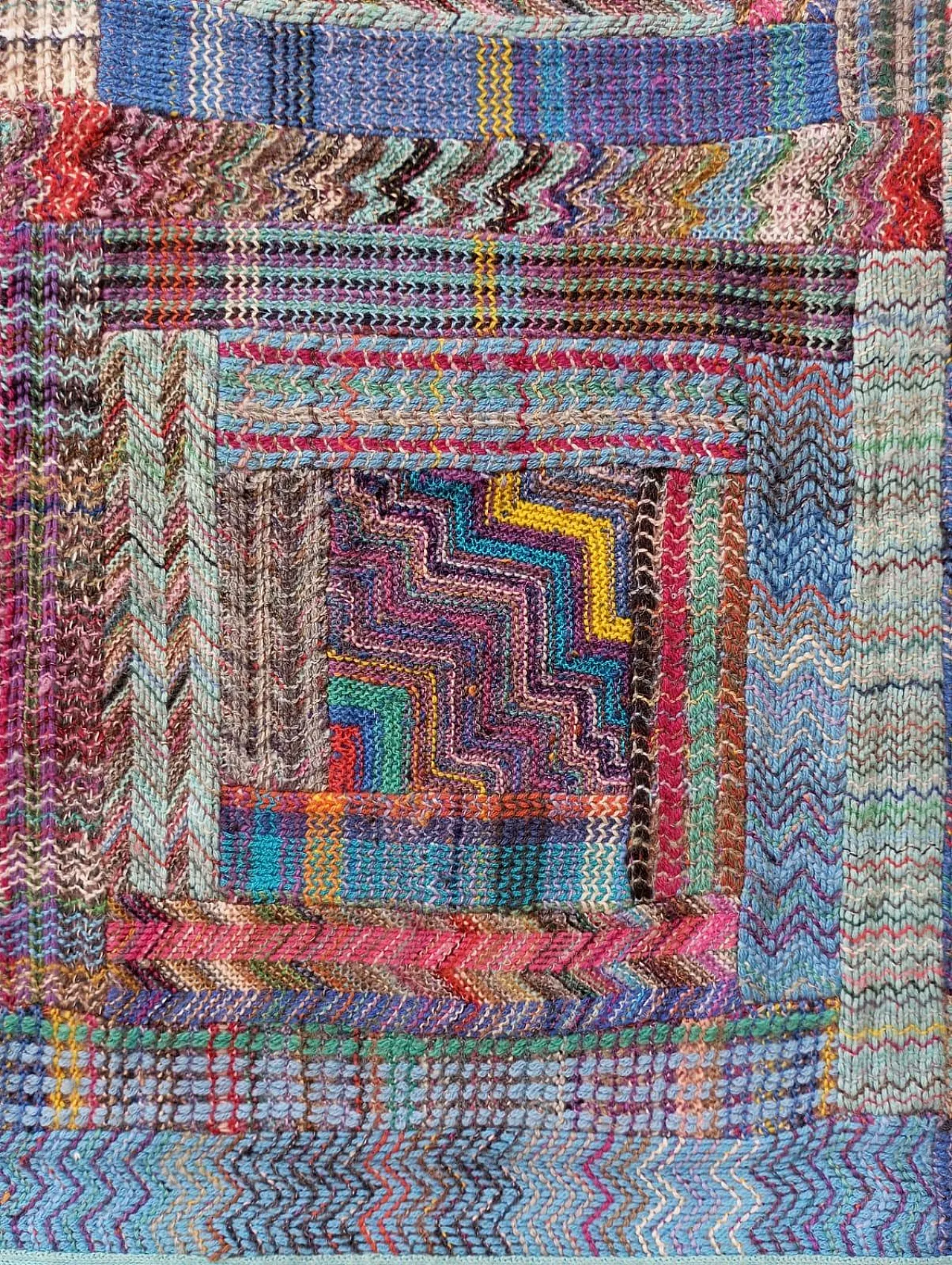 Arazzo Missoni azzurro da appendere, anni ‘80 9