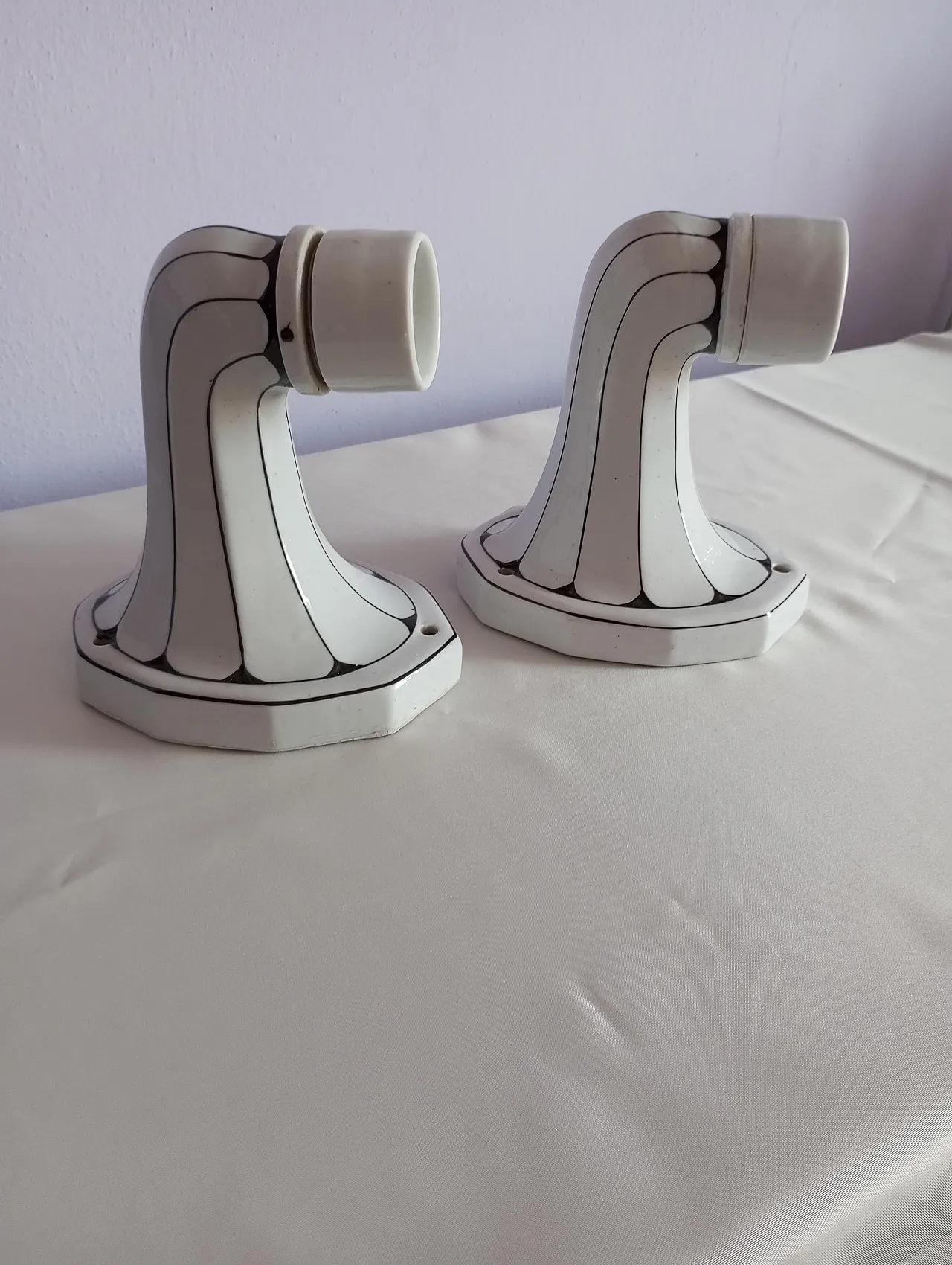 Set di appliques Art Noveau in pocellana Brunquell, Germania, anni ‘60 3