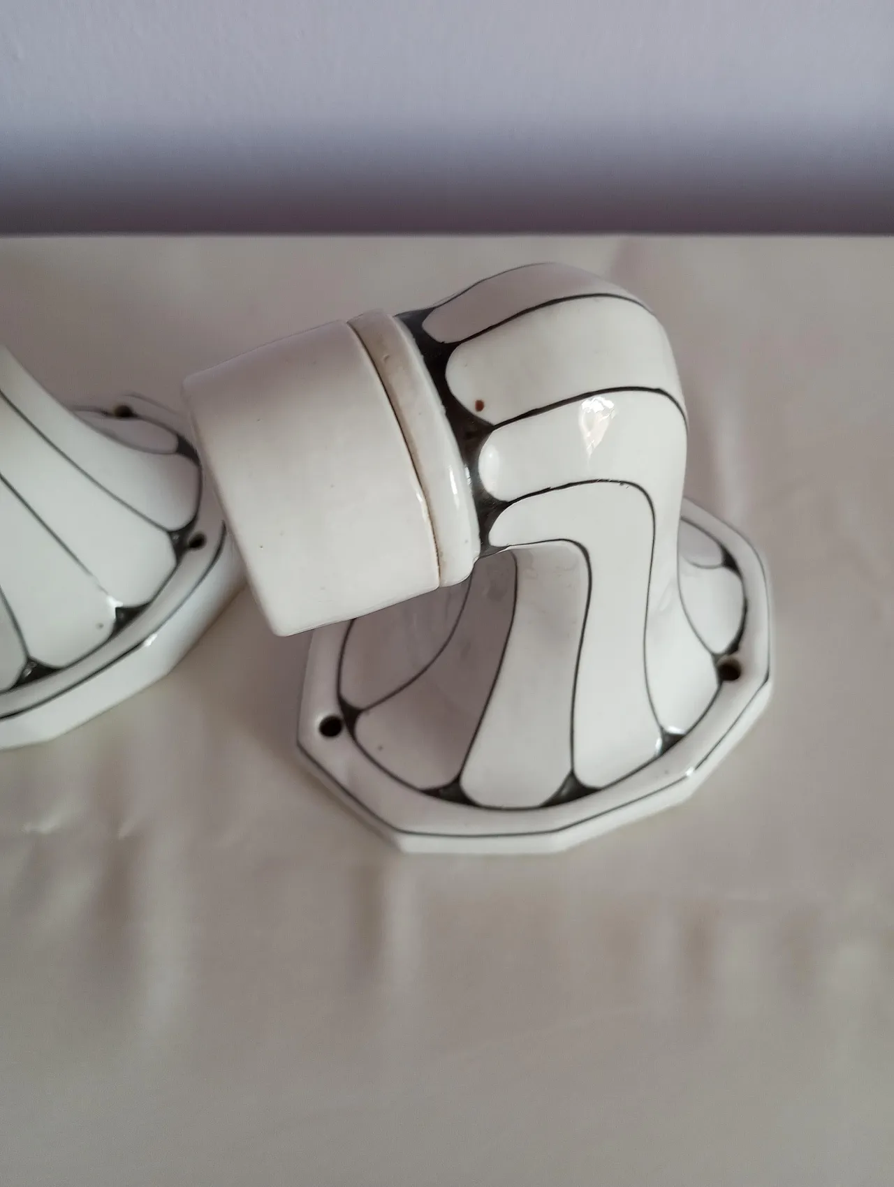 Set di appliques Art Noveau in pocellana Brunquell, Germania, anni ‘60 4