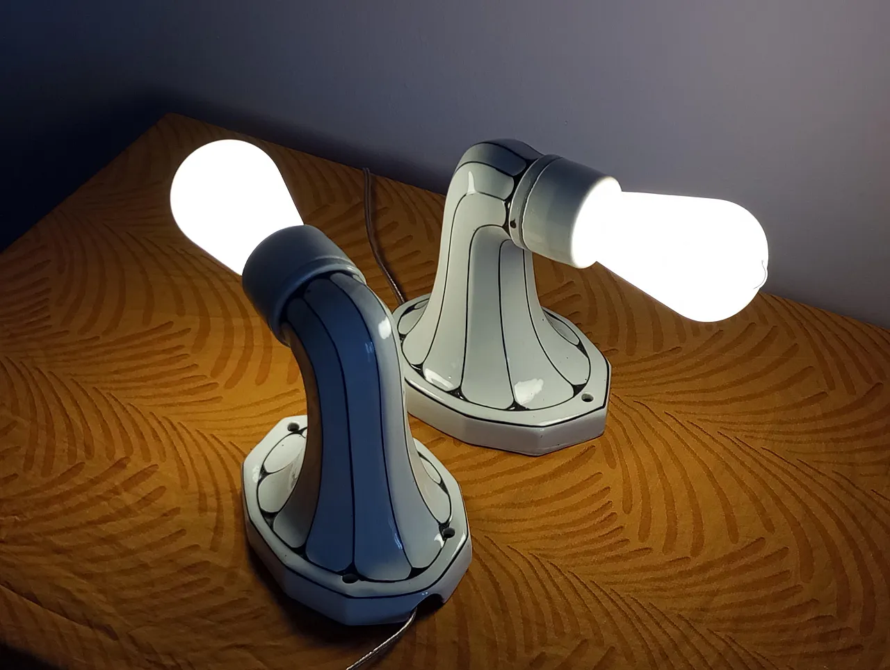 Set di appliques Art Noveau in pocellana Brunquell, Germania, anni ‘60 10