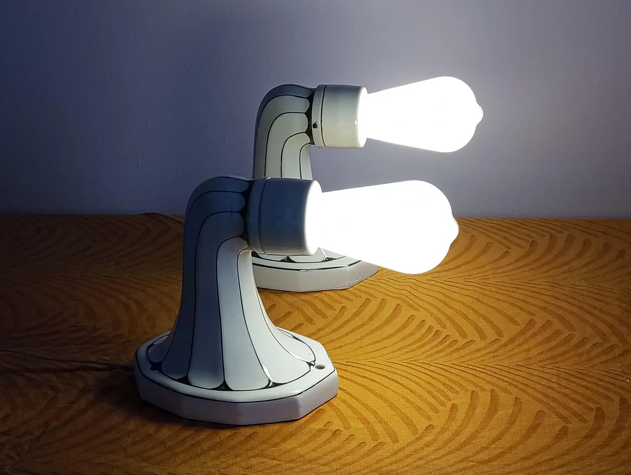 Set di appliques Art Noveau in pocellana Brunquell, Germania, anni ‘60 11