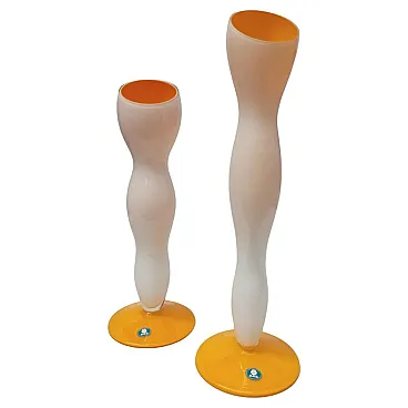 Pair of vases by Barovier & Toso for B.A.G., 1980s