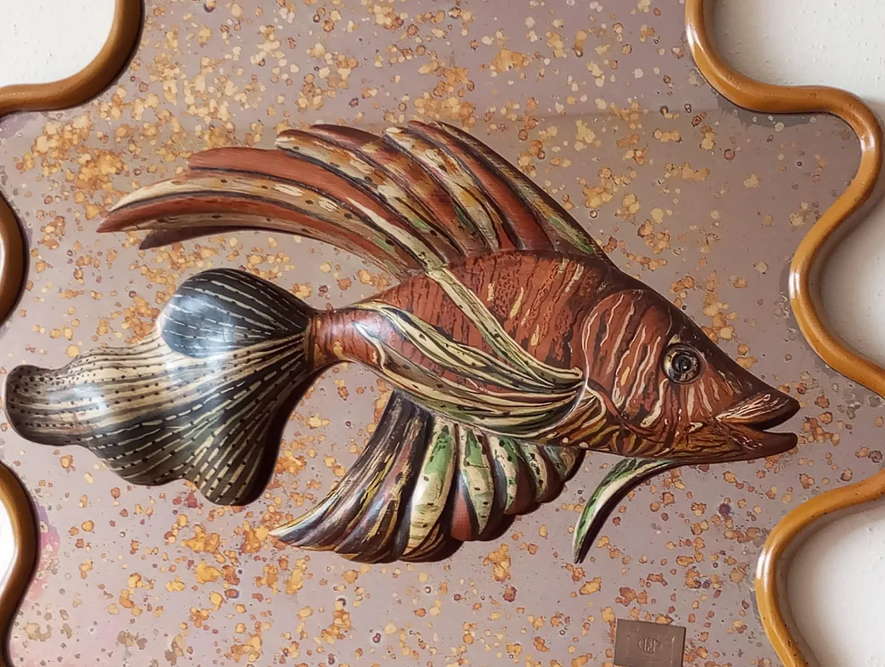 Mirror-sculpture with fish by Mauro Pieroni, Florence, 1970s 4