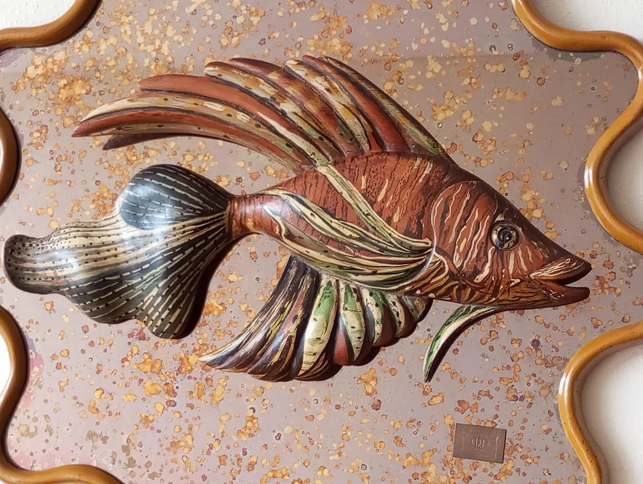 Mirror-sculpture with fish by Mauro Pieroni, Florence, 1970s 13