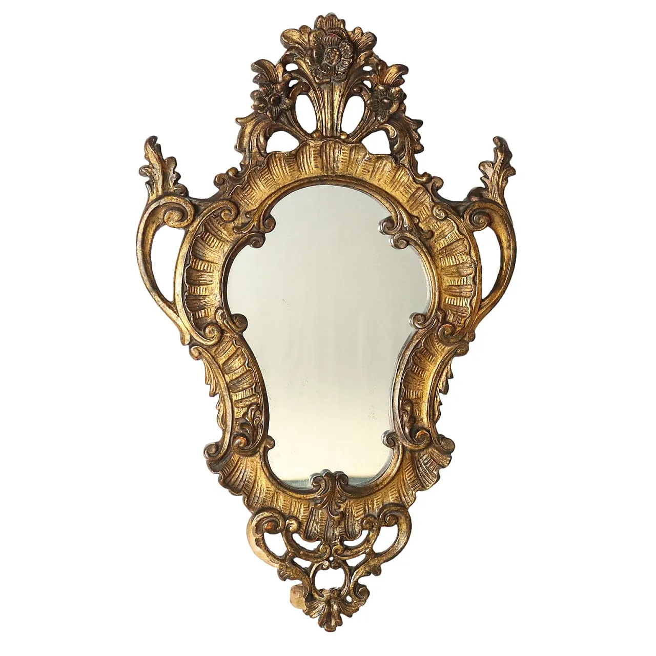 Rococo-style mirror with gilded decoration, 20th century 1