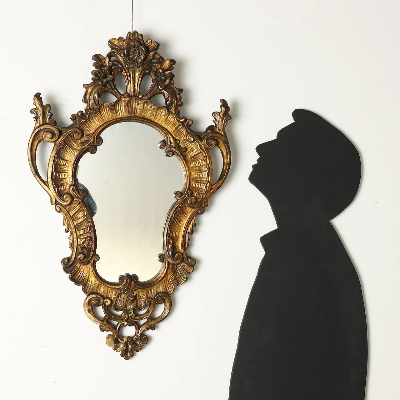 Rococo-style mirror with gilded decoration, 20th century 2