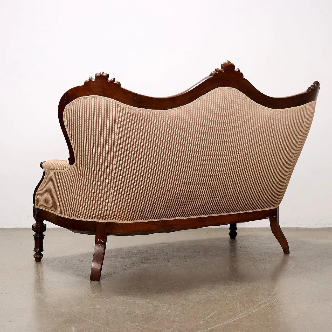 Divano Umbertino in noce e tessuto, '800 8