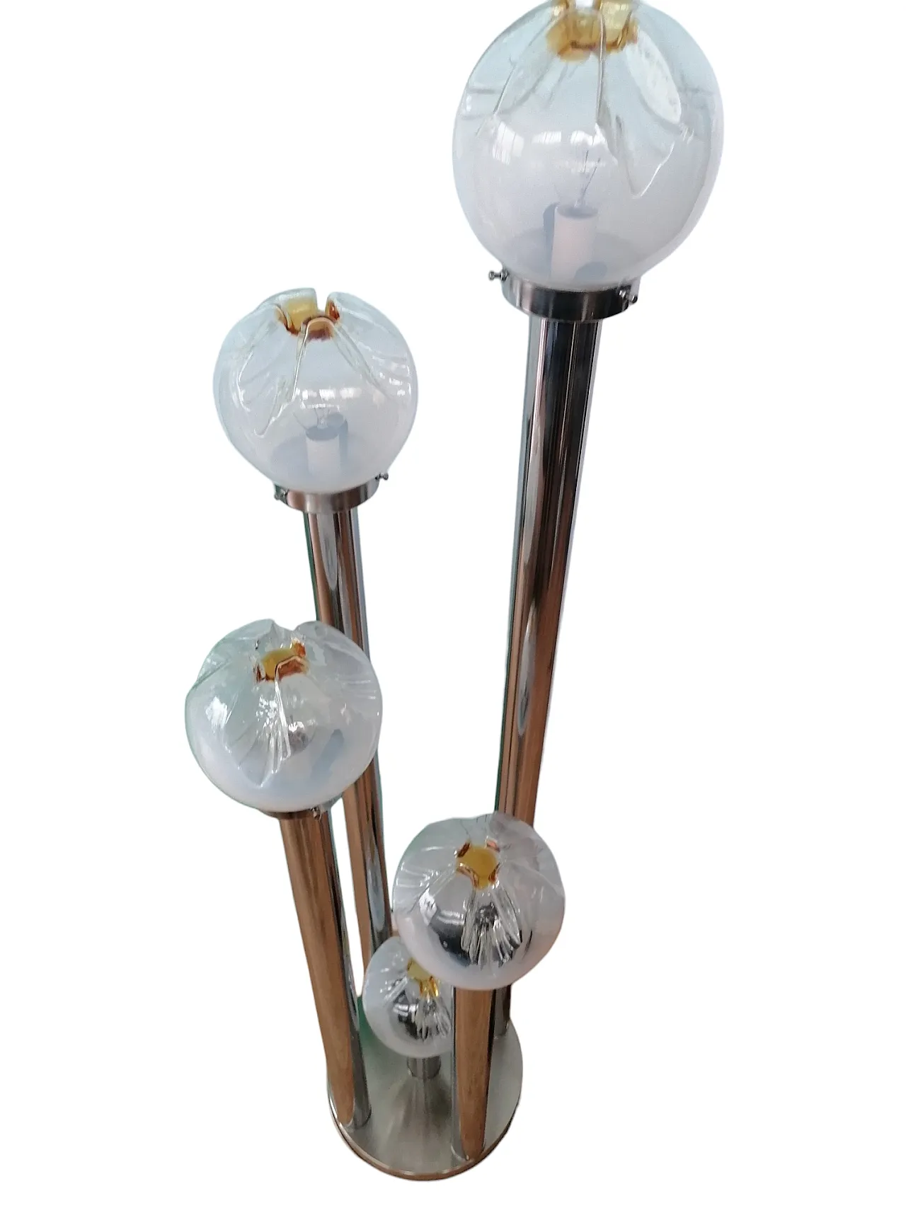 Lampada Murano 5 punti Luce di Toni Zuccheri per Veart, anni '60 2