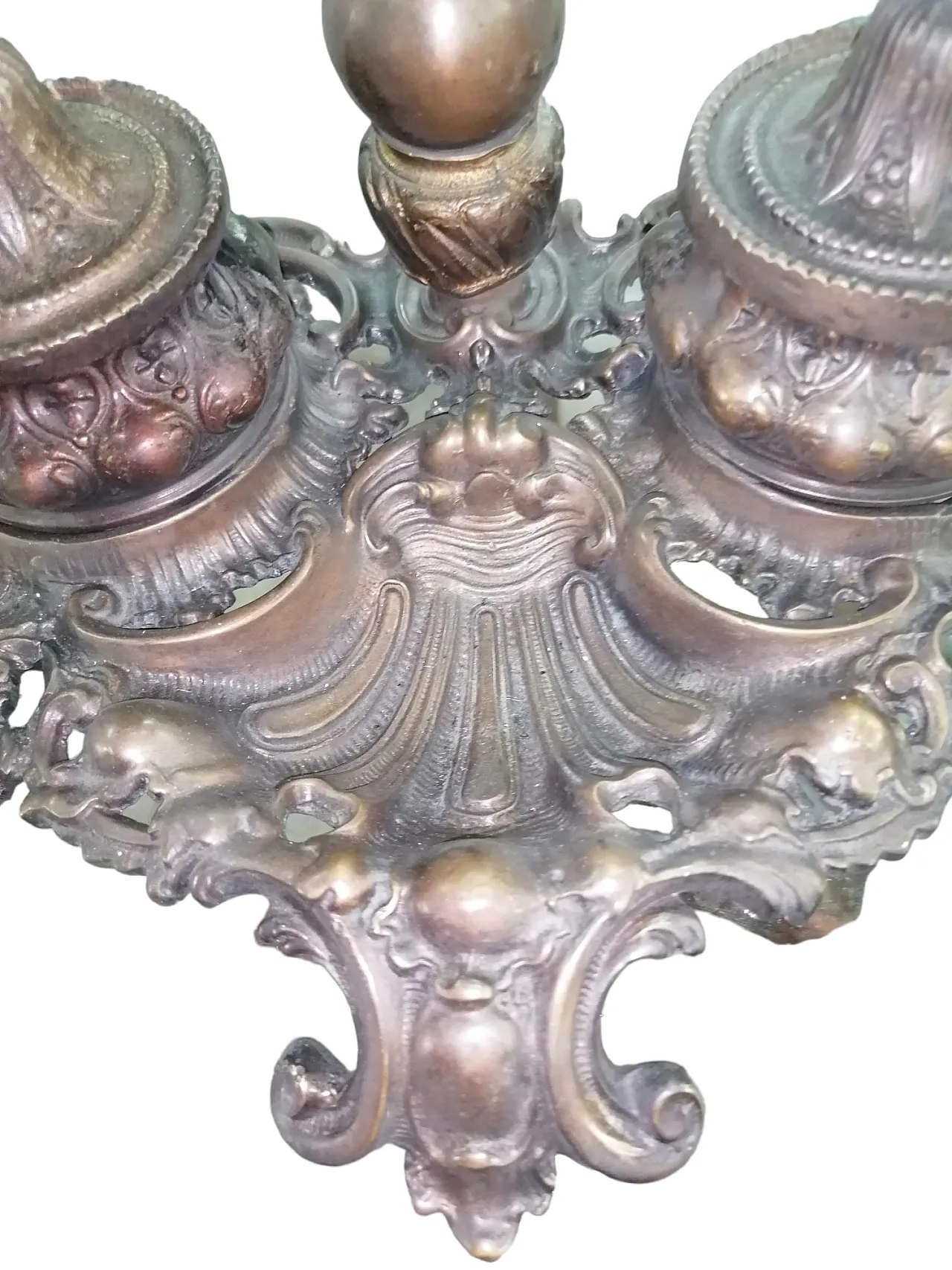 Inkwell Lamp in chiseled bronze with putto, 1920s 1