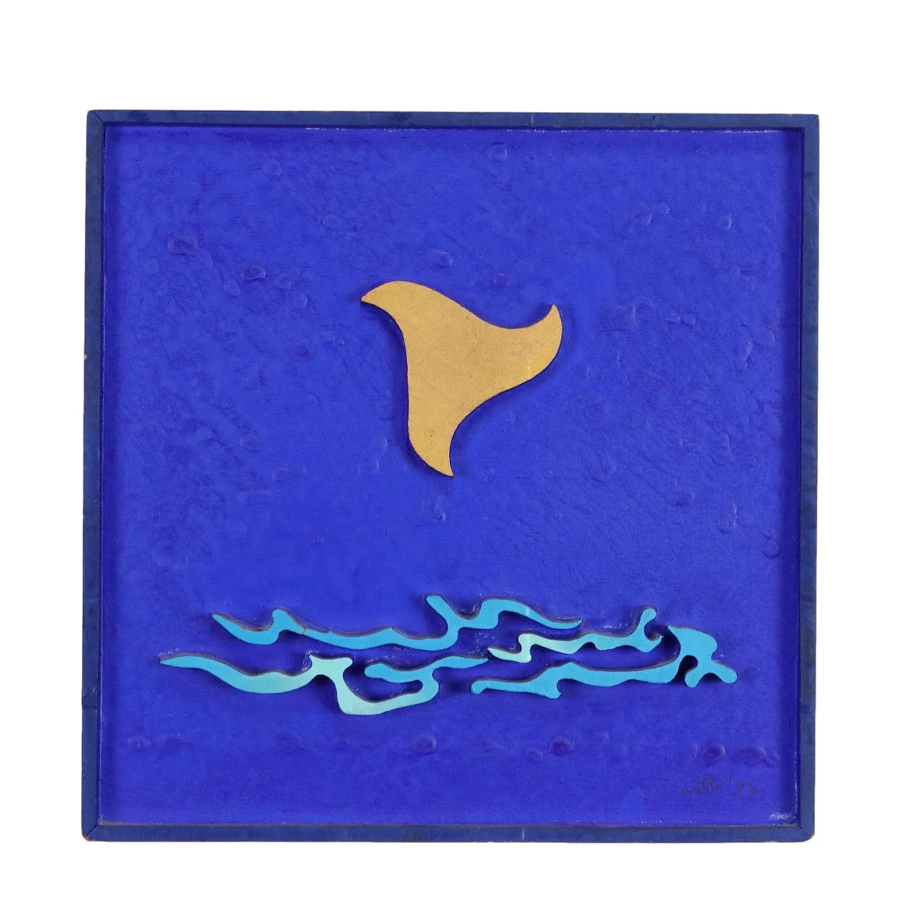 Dipinto di Giorgio Villa, tecnica mista su tavola, anni '90 1