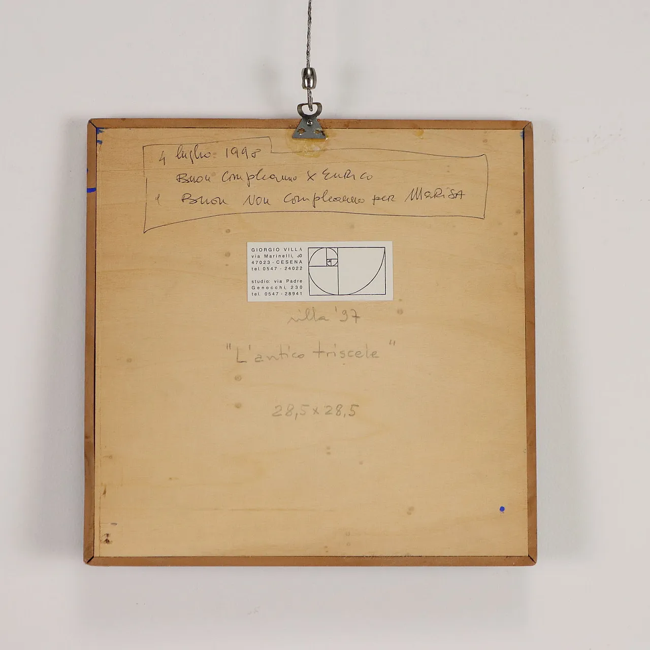 Dipinto di Giorgio Villa, tecnica mista su tavola, anni '90 9