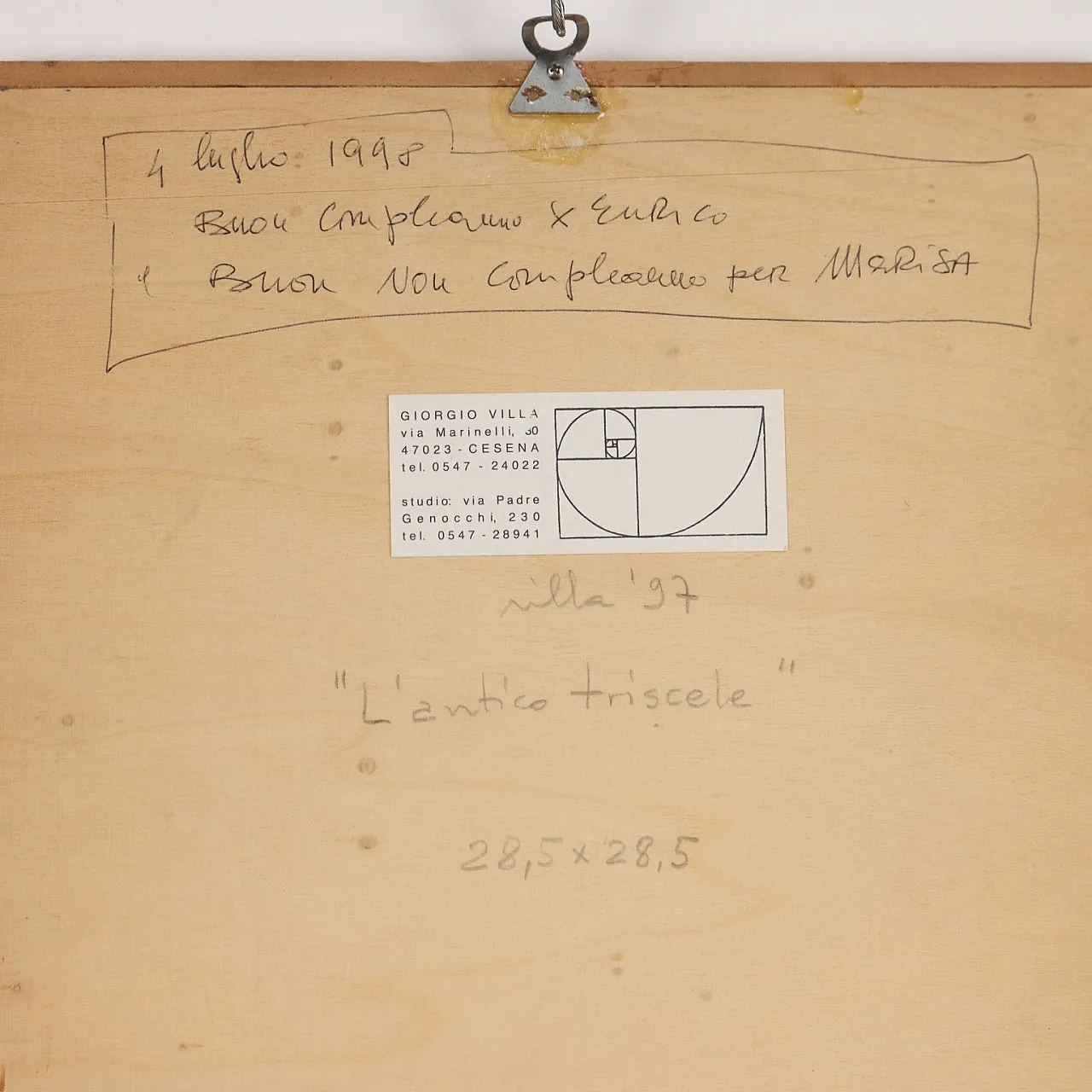 Dipinto di Giorgio Villa, tecnica mista su tavola, anni '90 10