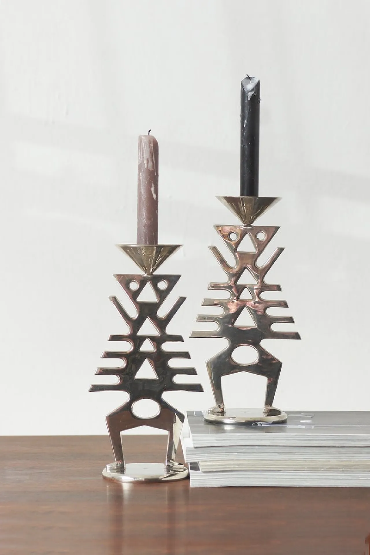 Pair of modernist candlesticks, late 20th century 2