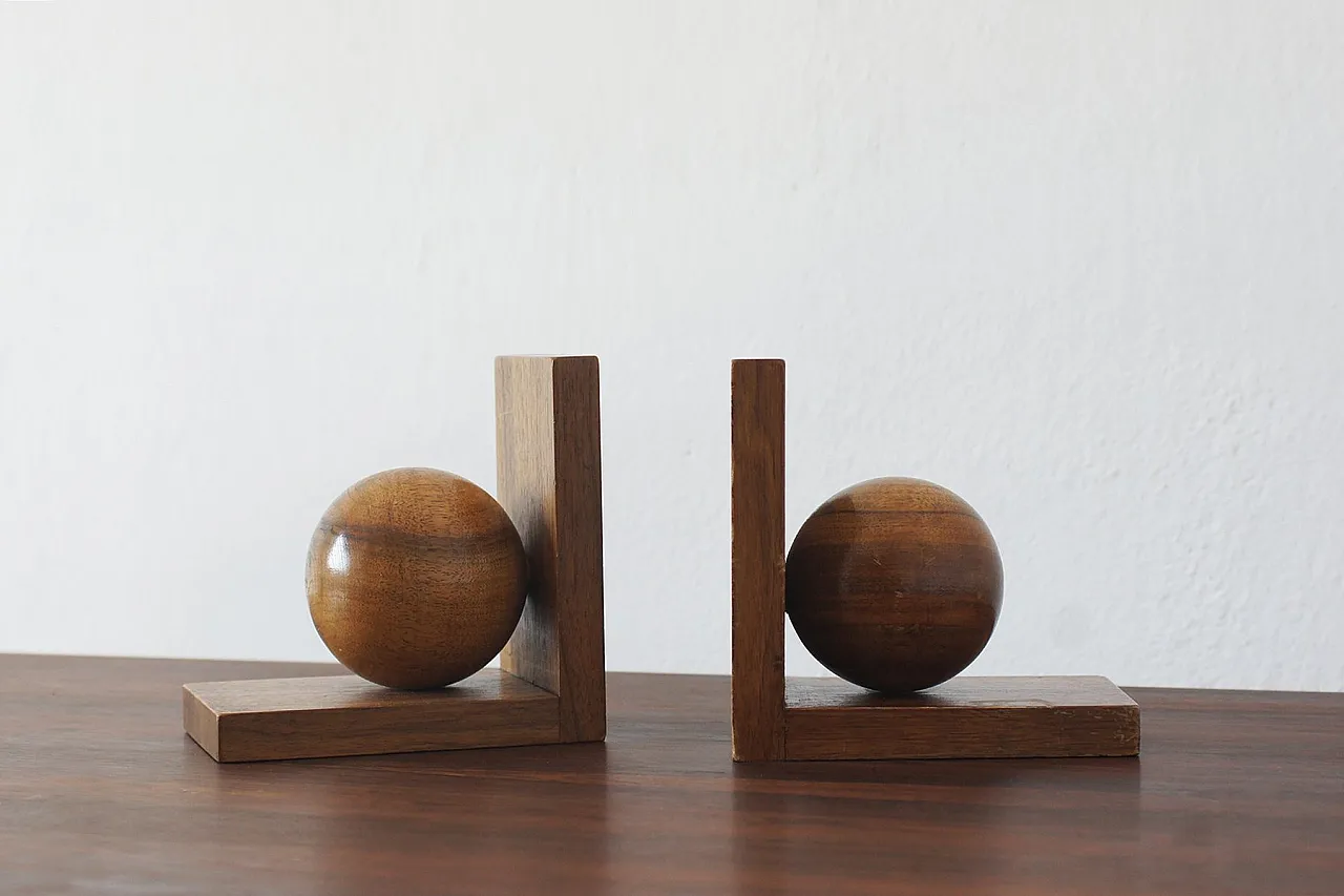 Mid-Century pair of wooden bookends, 1950s 2