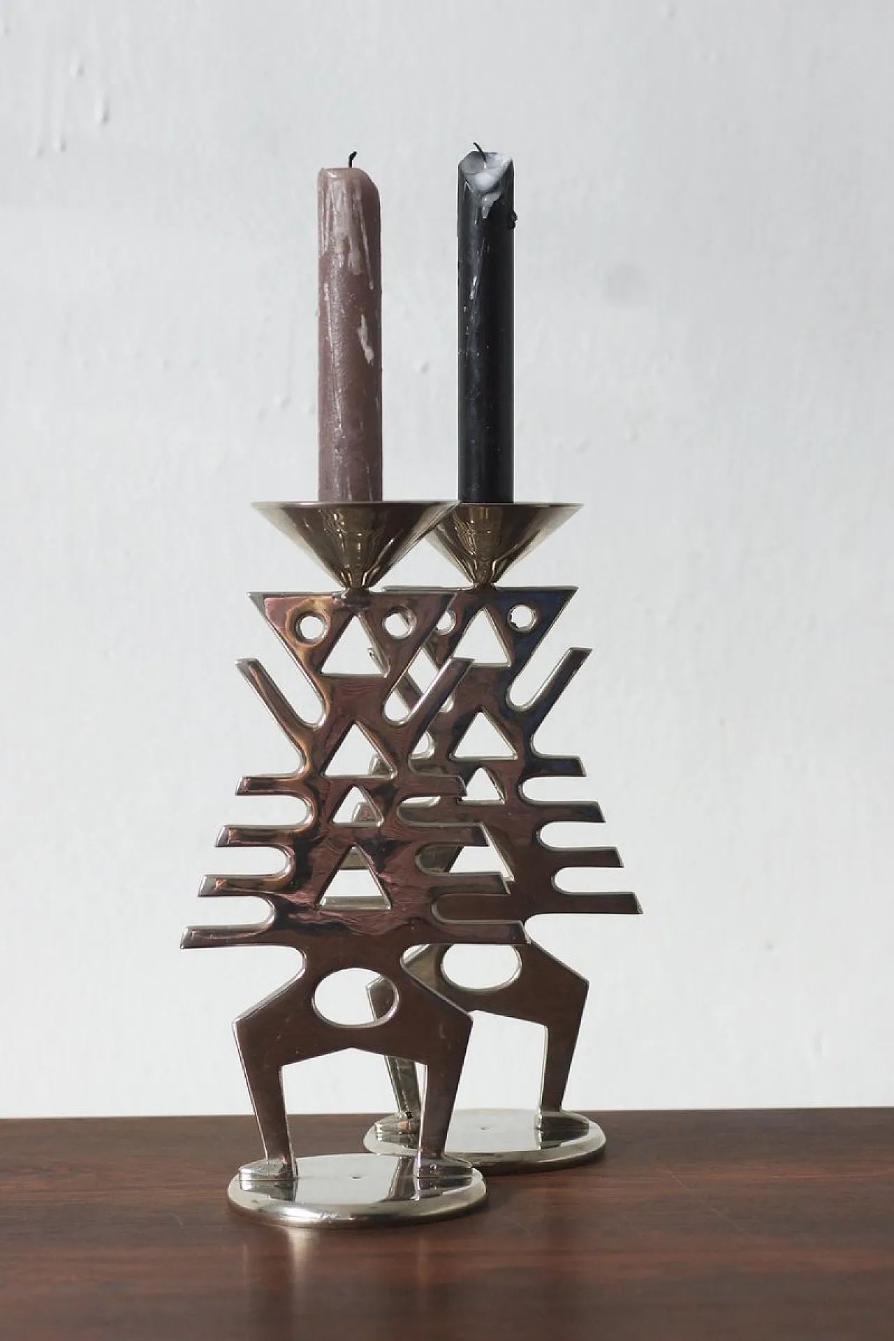 Pair of modernist candlesticks, late 20th century 4