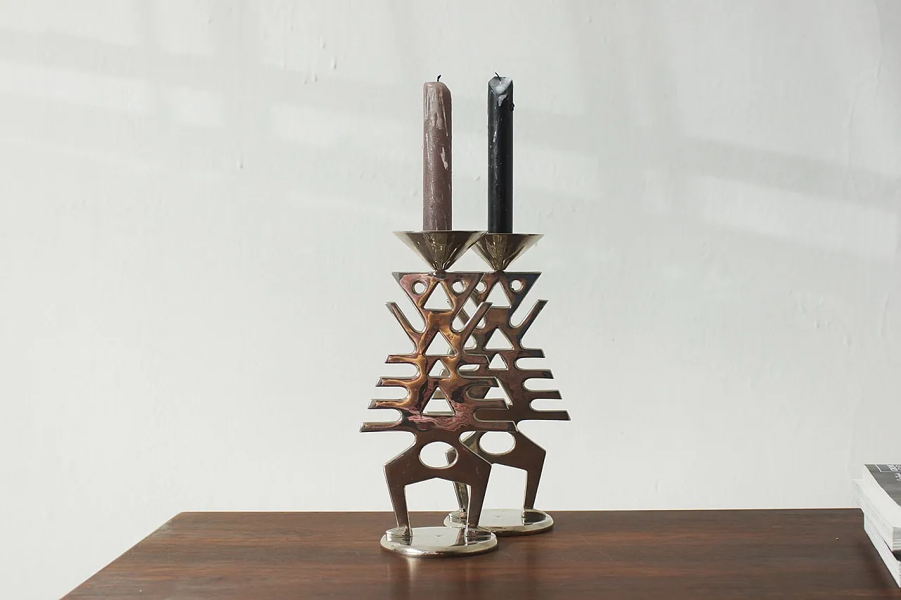 Pair of modernist candlesticks, late 20th century 5