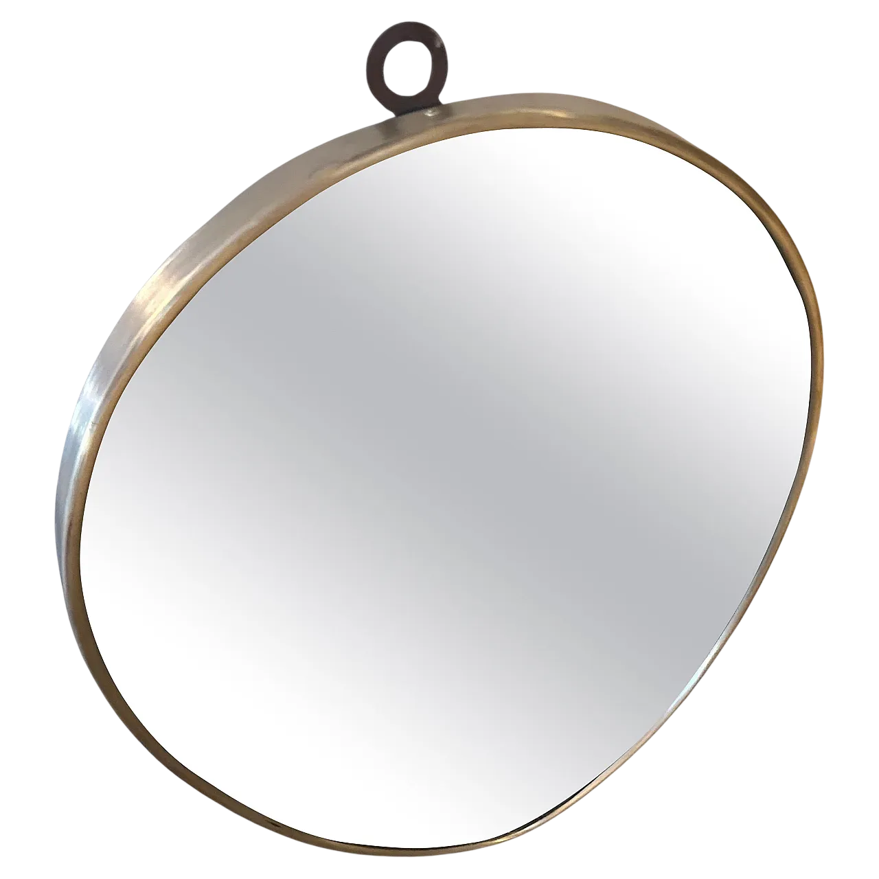 Specchio da parete ovale in ottone di Giò Ponti, anni '50 10