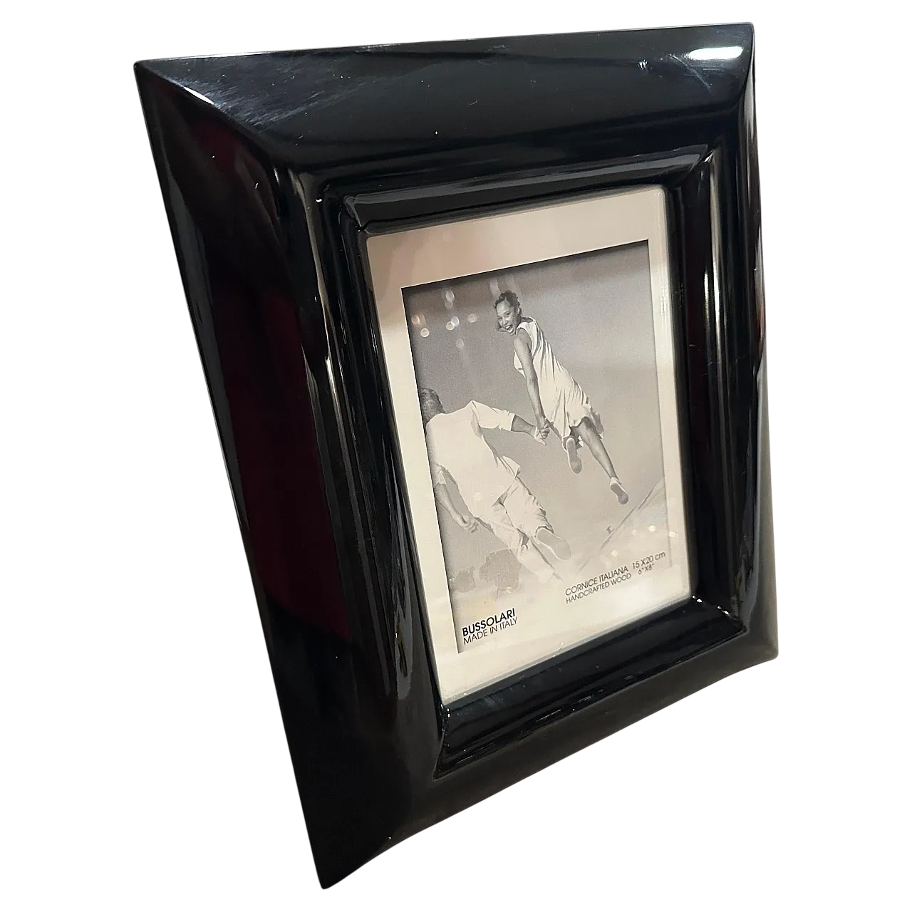 Black lacquered wood picture frame by Bussolari, 1990s 16