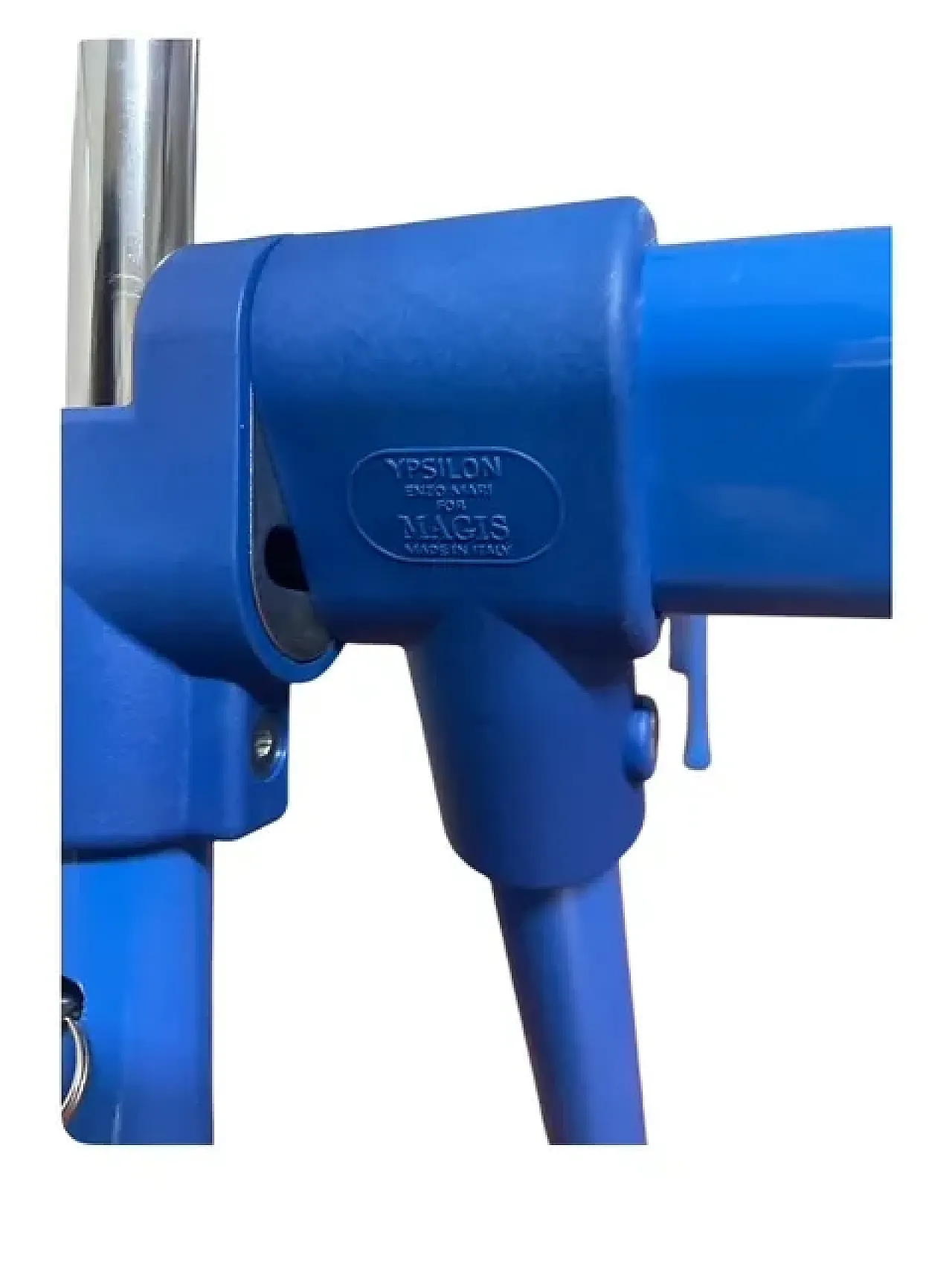 Ypsilon table with rectangular glass top and trestle base, 1980s 4