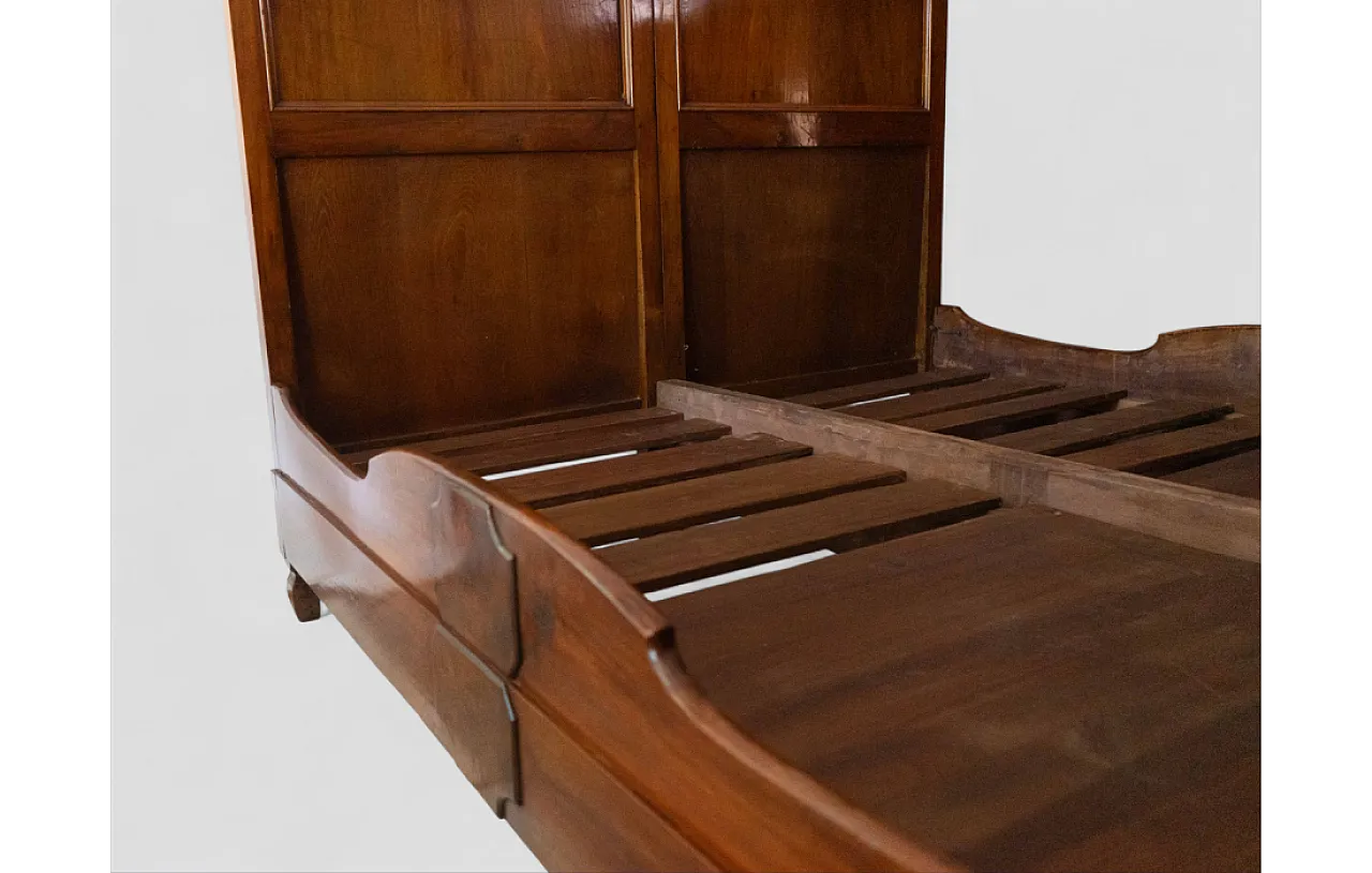 Letto matrimoniale in legno massello con cassetti, '900 6