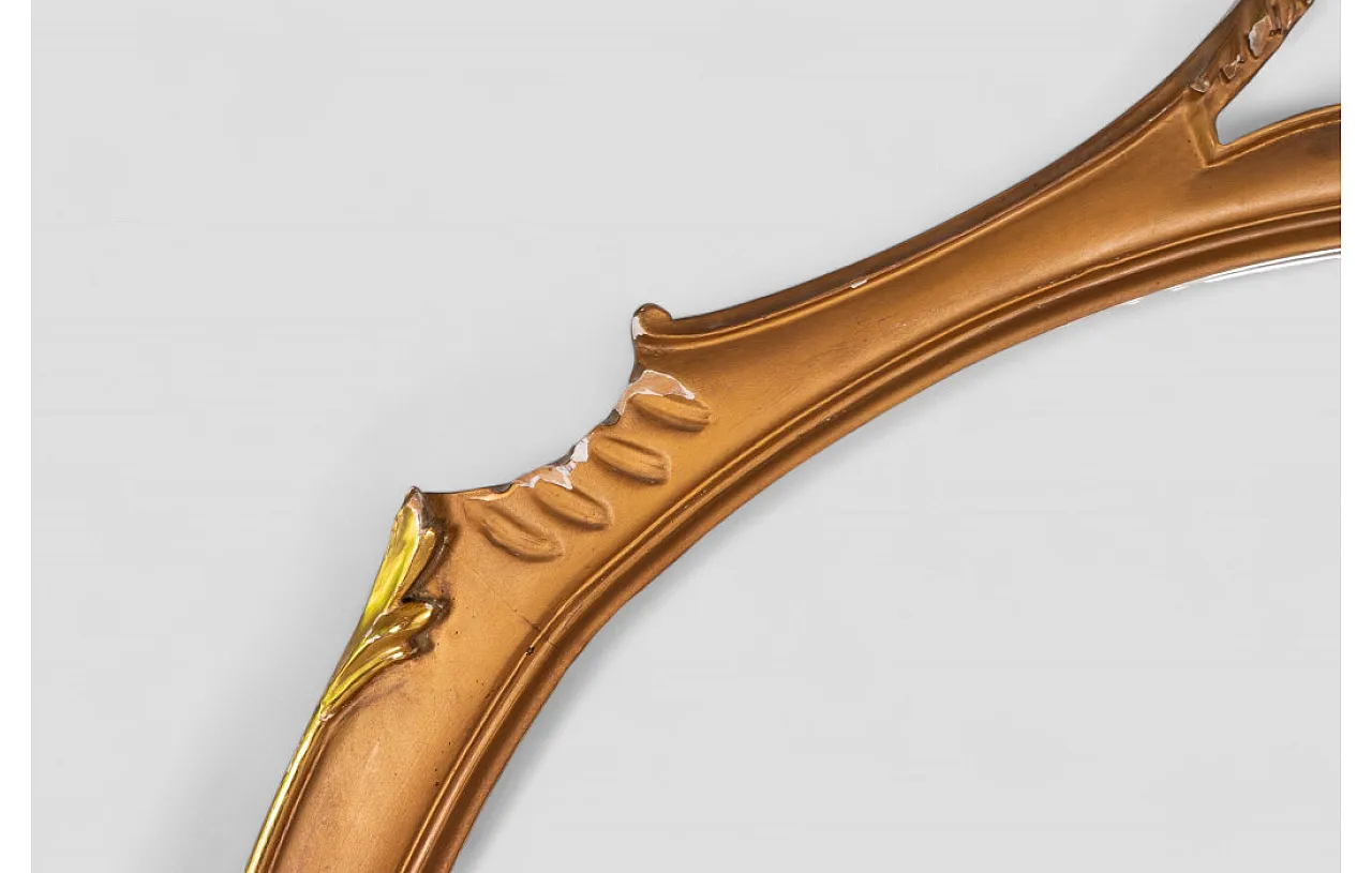 Comò con specchiera con piano in marmo e finiture dorate, anni '50 8