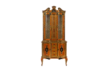 Vetrina toscana in arancione e oro, anni '60